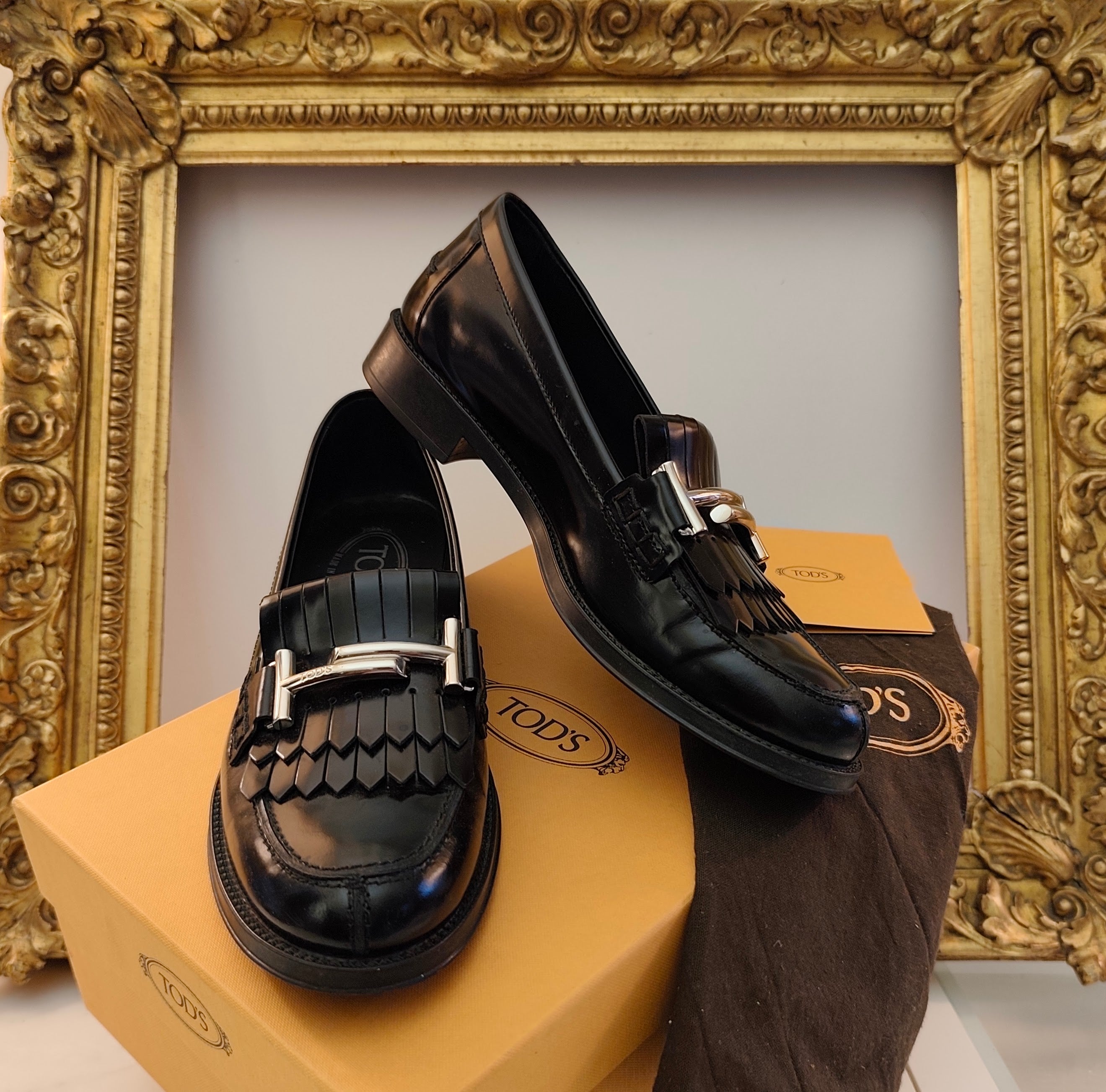 Tod's – Mocassini Donna “Double T” con Frange Pelle