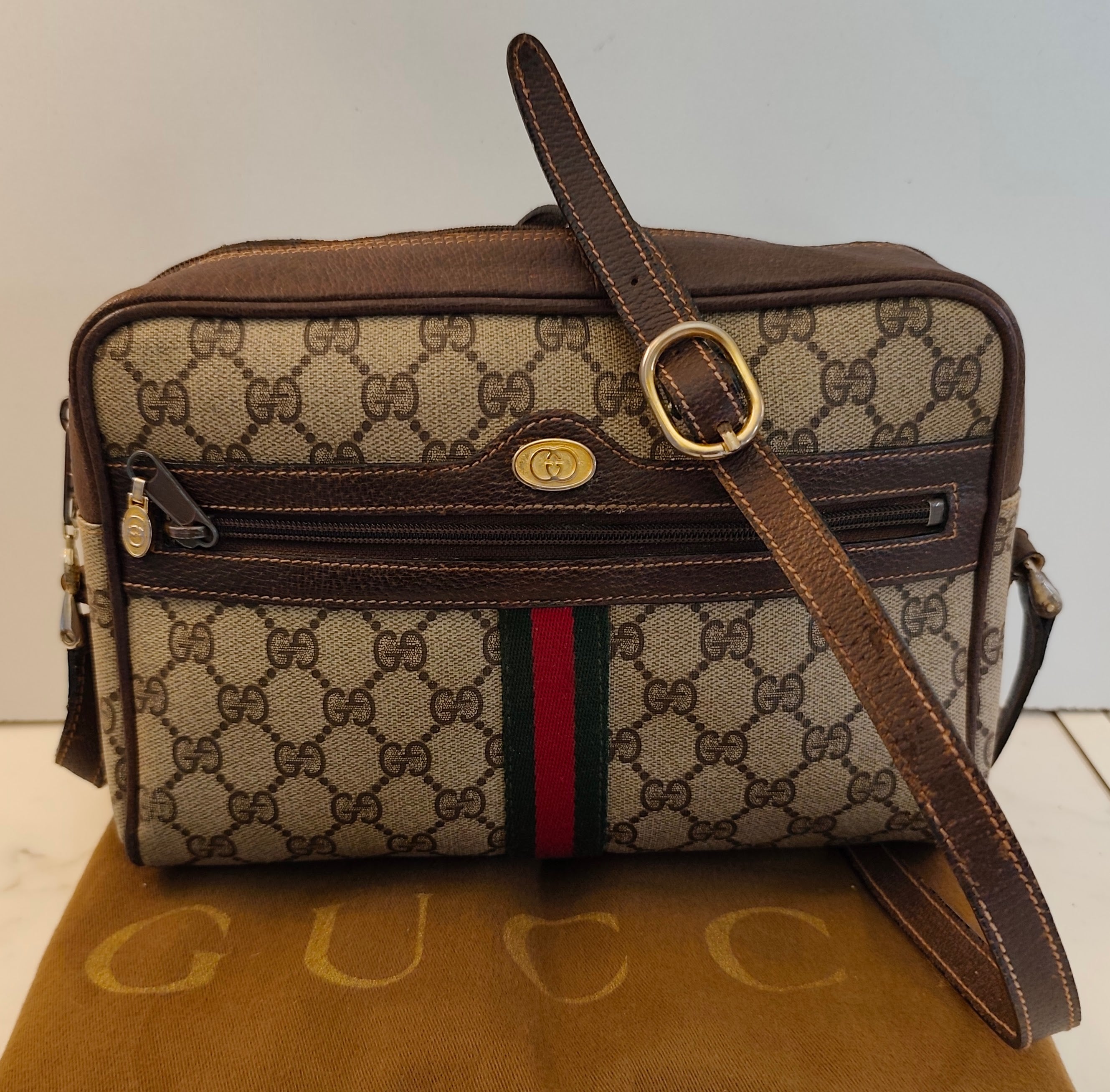 Gucci - Ophidia Camera Bag Postina a Tracolla Vintage logo oro