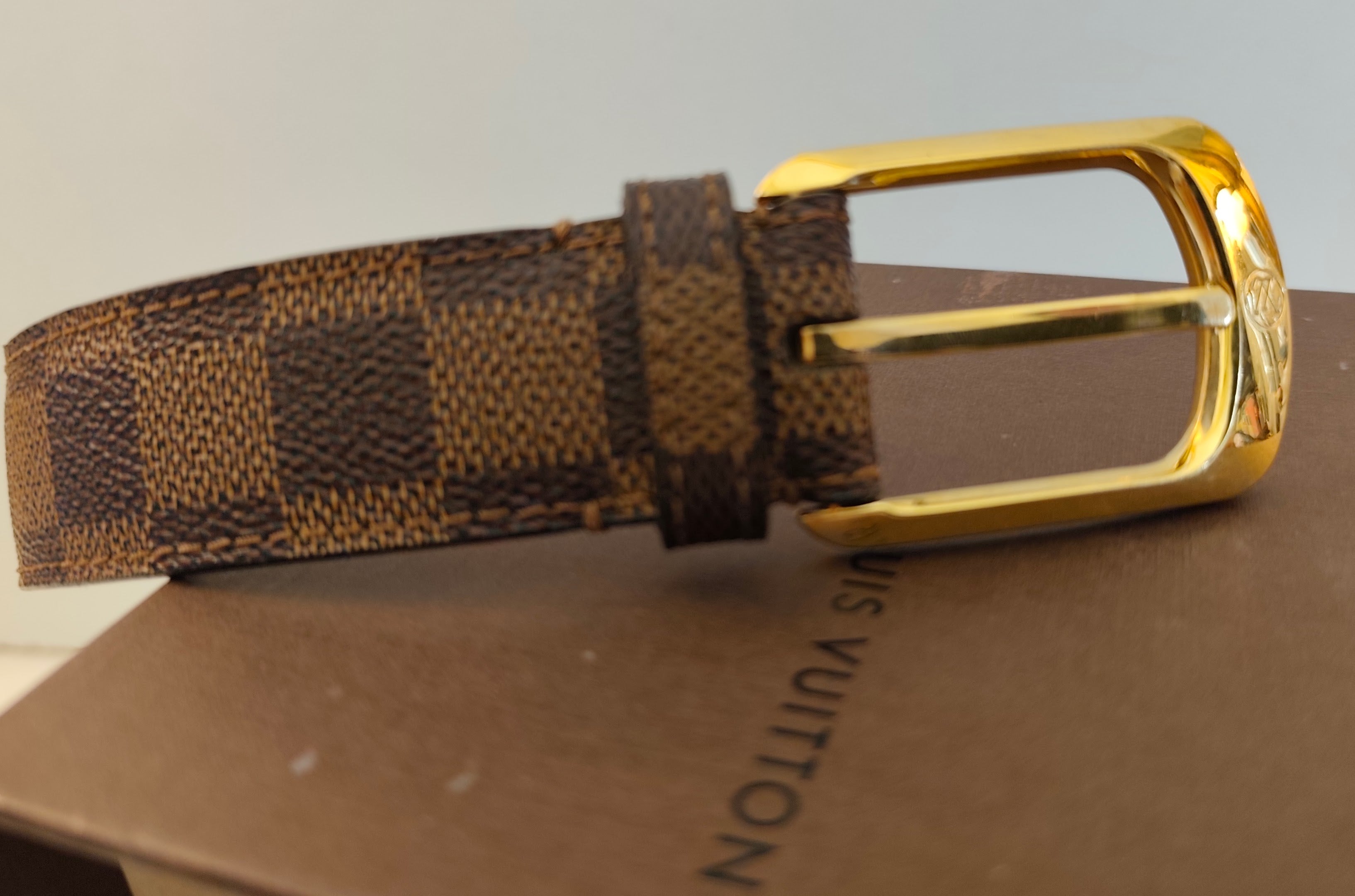 Louis Vuitton – Cintura Ellipse Unisex in Tela Damier Ebene