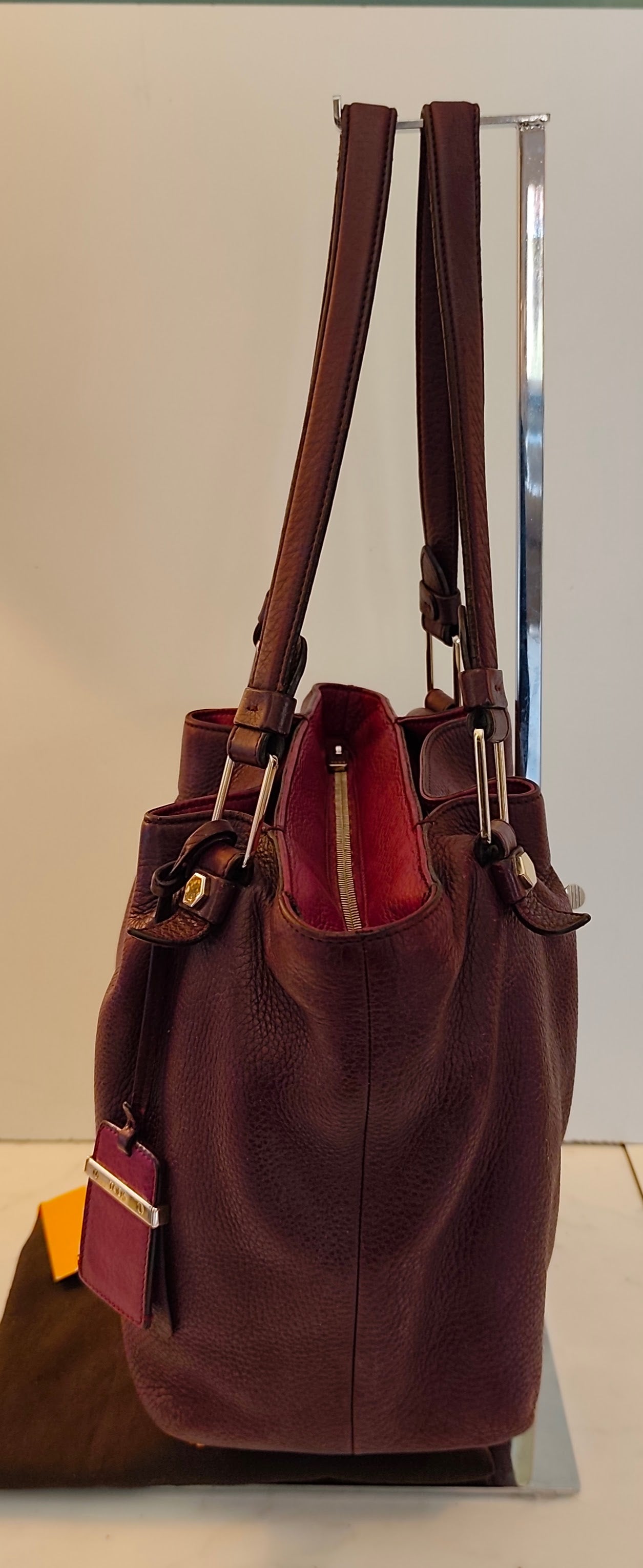 Tod's - Borsa a Spalla Tote Bag in Pelle Bordeaux