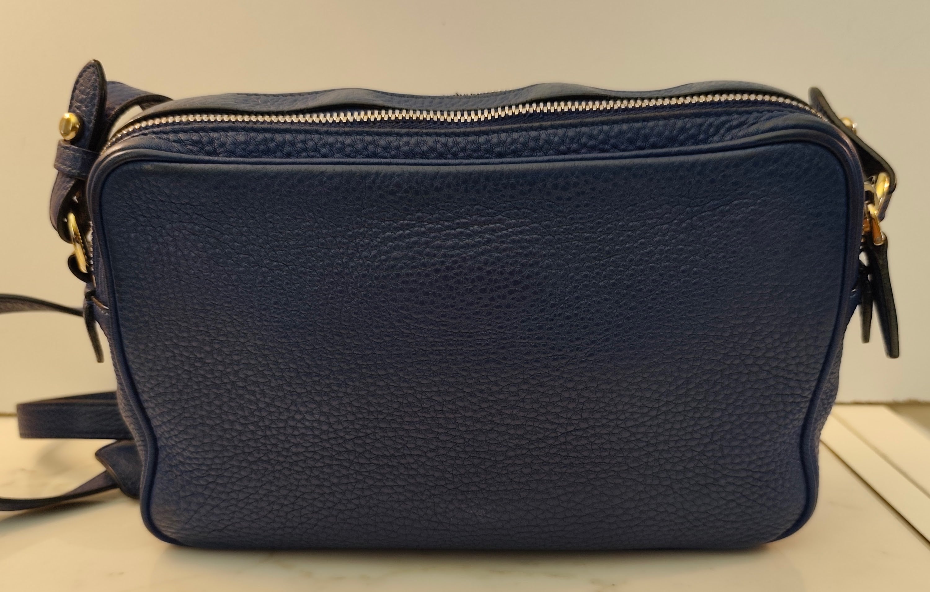 Prada - Camera Bag Postina Doppia in Pelle Blu Royal