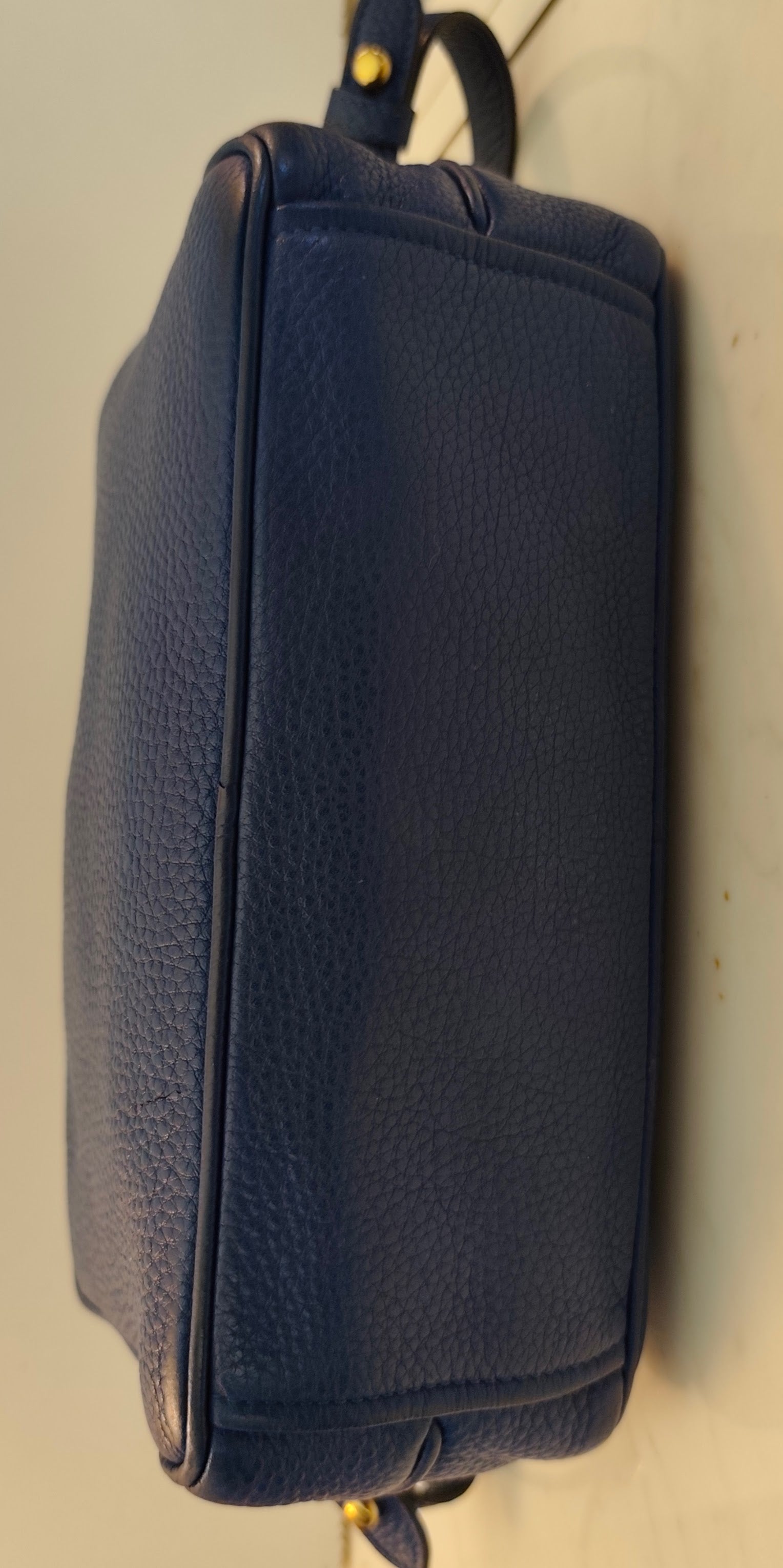 Prada - Camera Bag Postina Doppia in Pelle Blu Royal