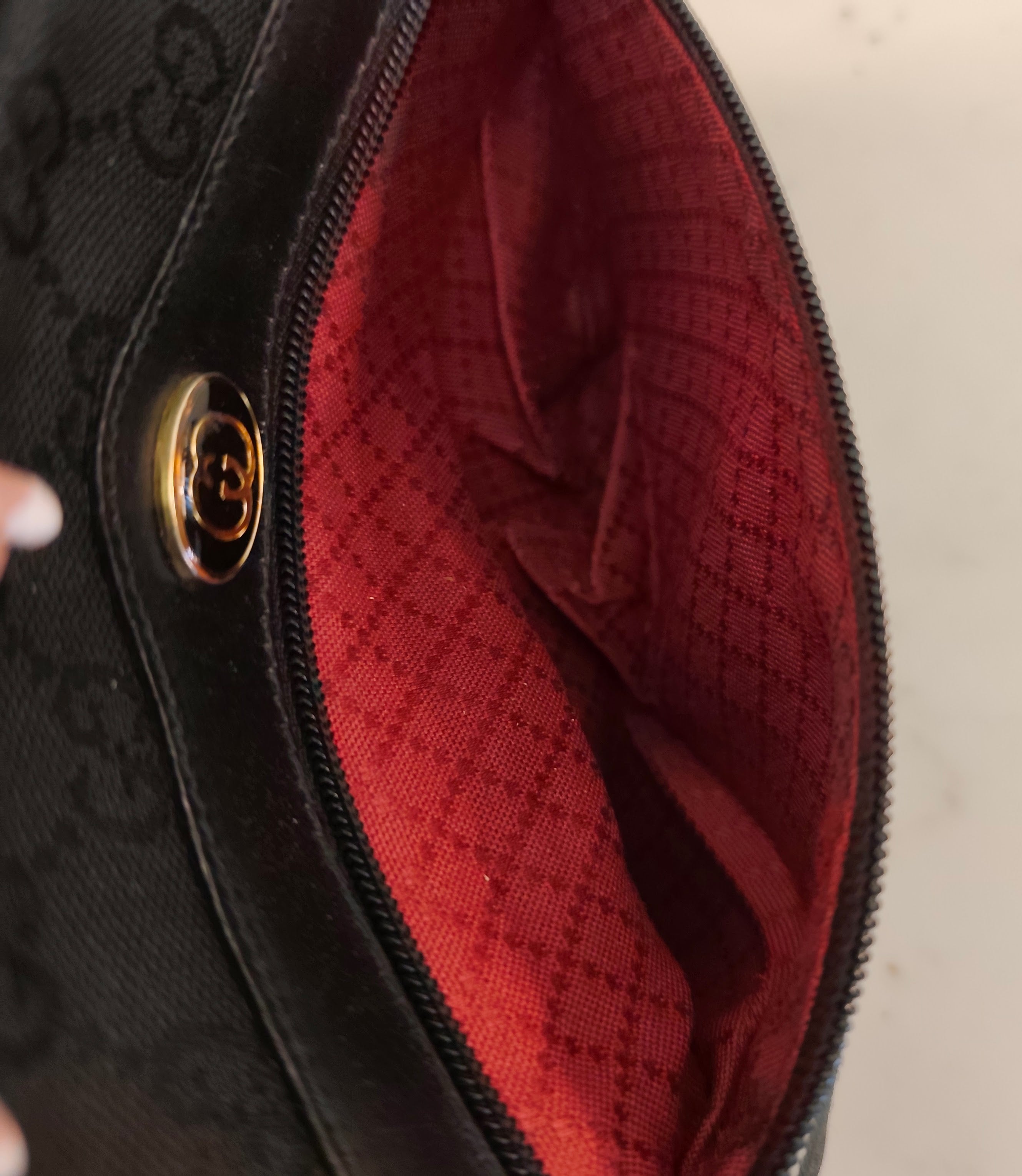 Gucci - Ophidia Camera Bag Postina in Tessuto “GG” e Pelle Nera
