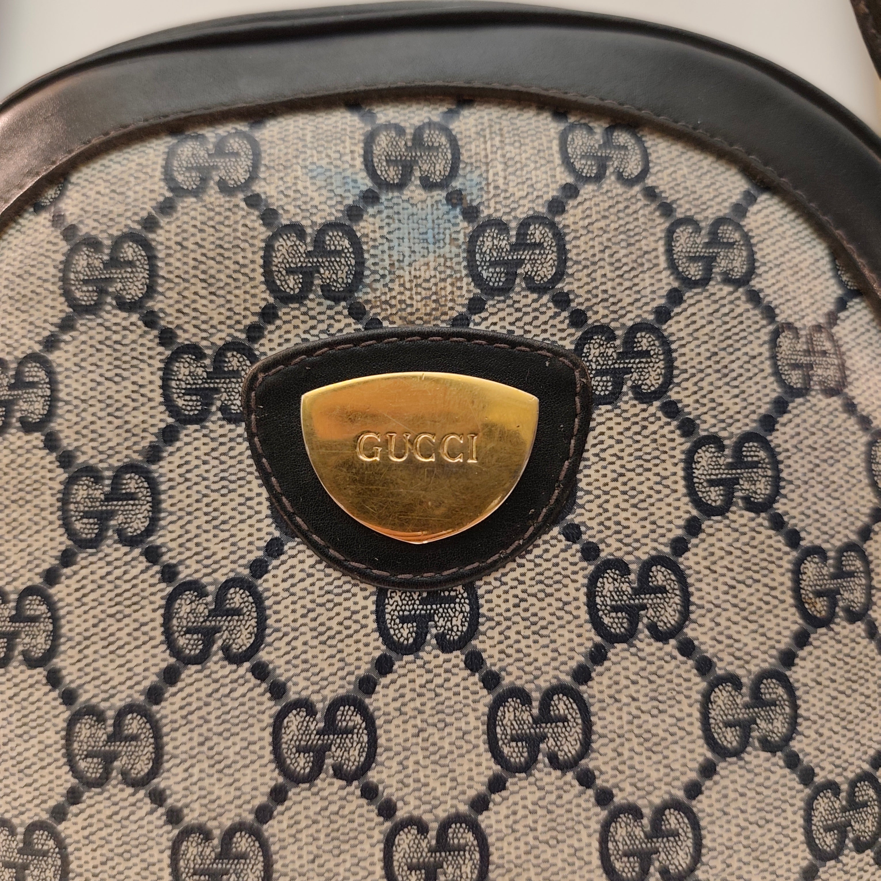 Gucci - Borsetta Tamburello a Tracolla “GG” Blu Vintage