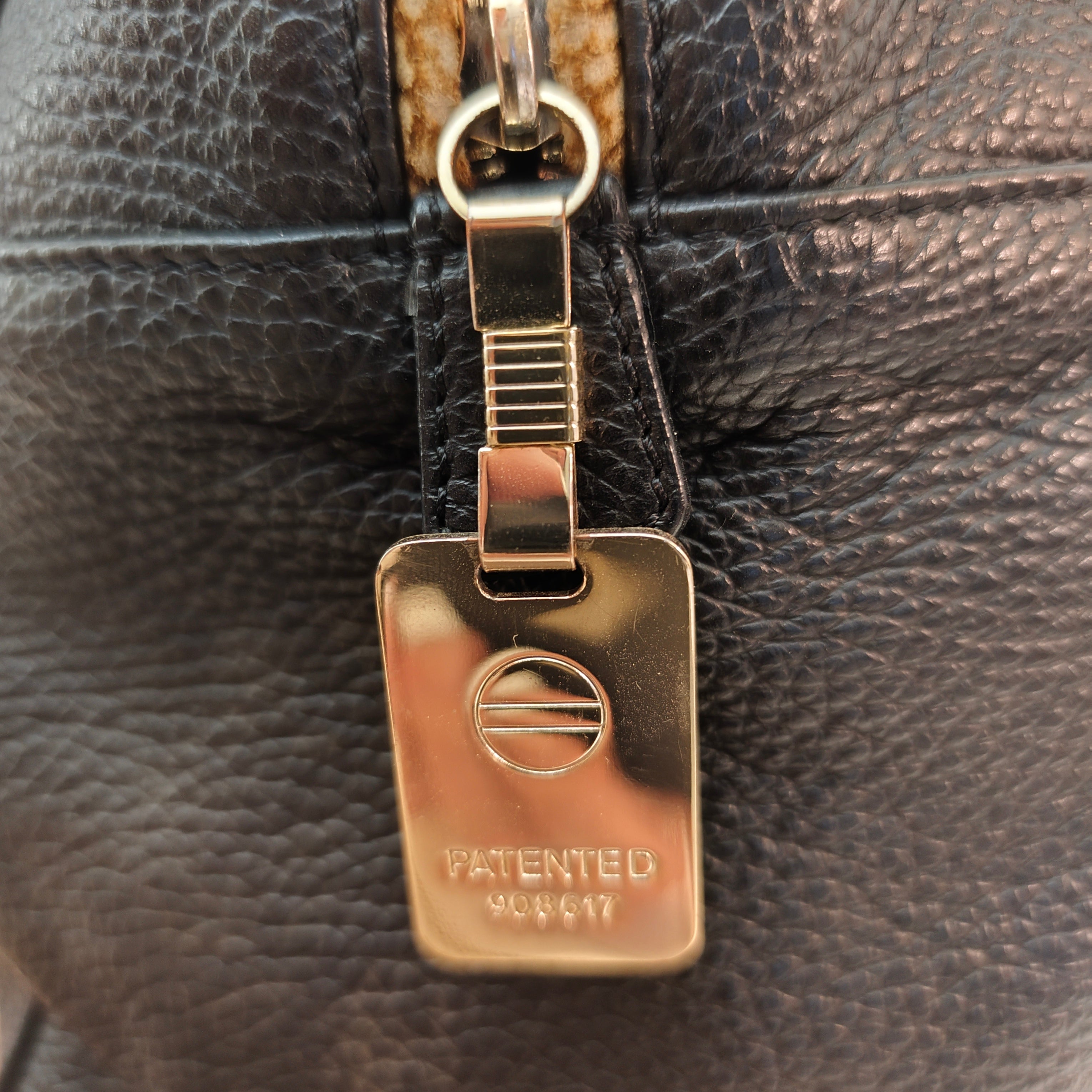 Borbonese - Borsa Bauletto Speedy in Pelle Nera con profili Tapiro