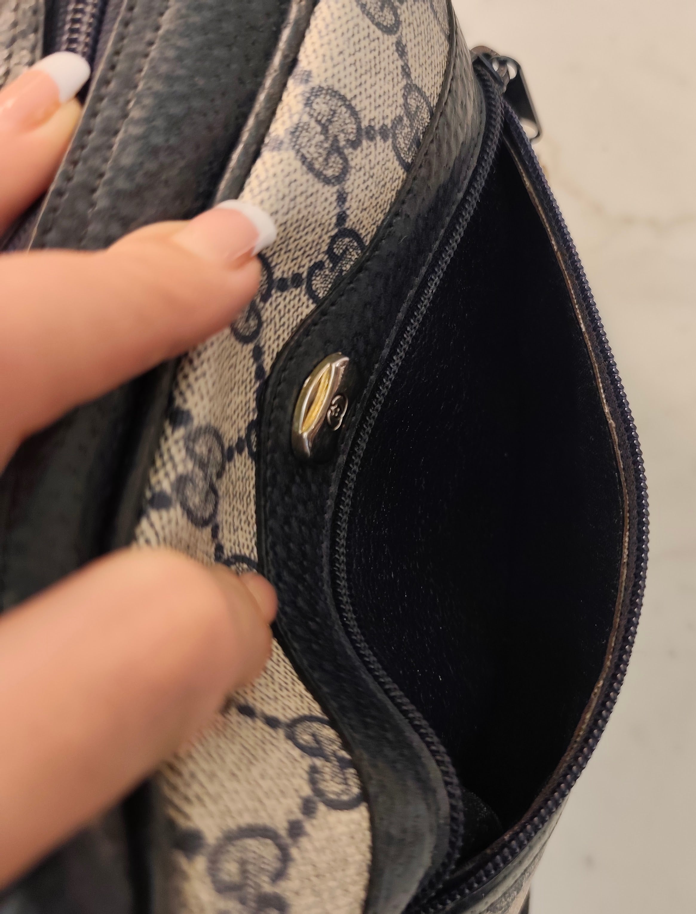 Gucci - Ophidia Camera Bag Postina a Tracolla “GG” Supreme Blu Vintage