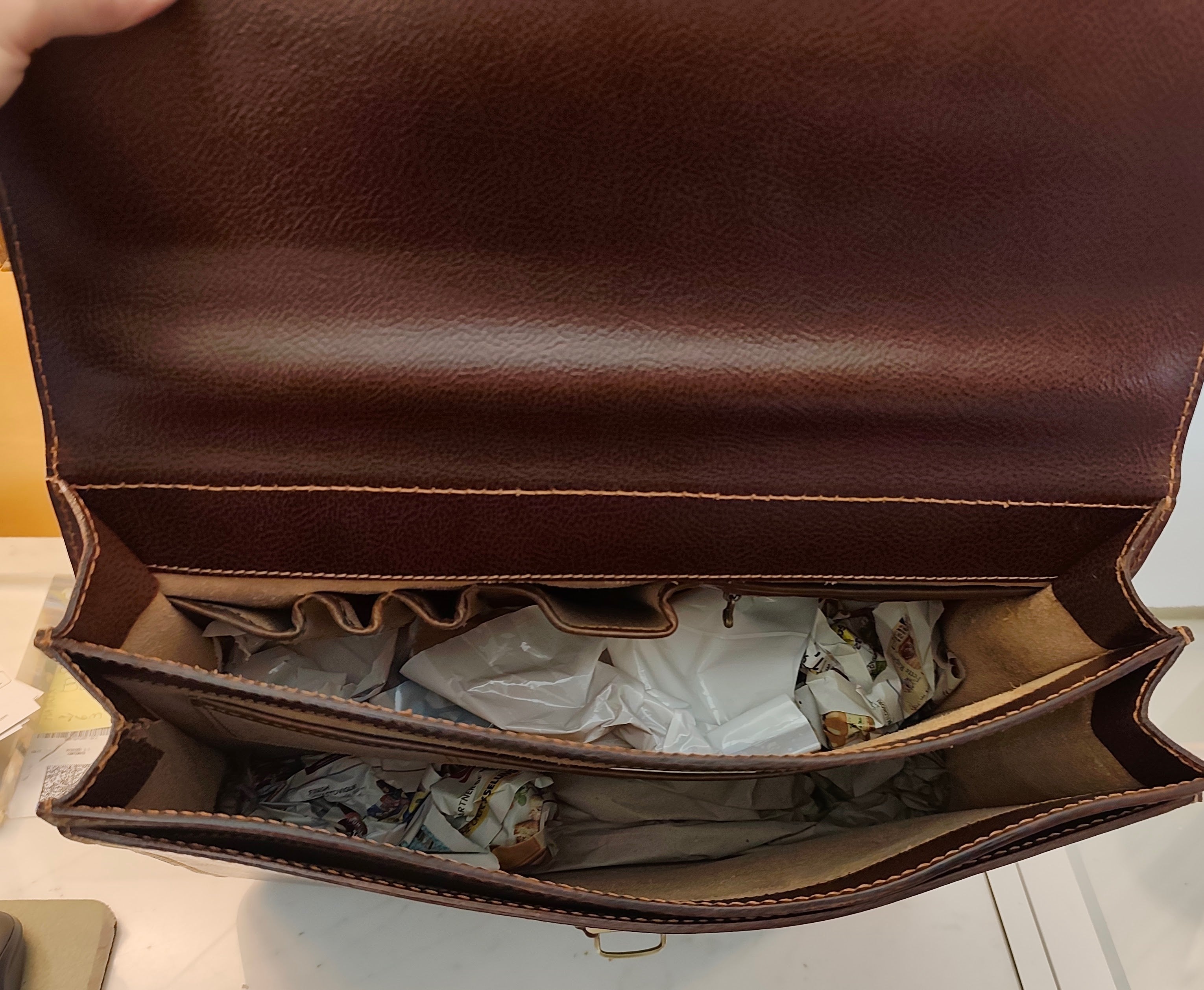 The Bridge Cartella Due Soffietti in Pelle Marrone Linea Story