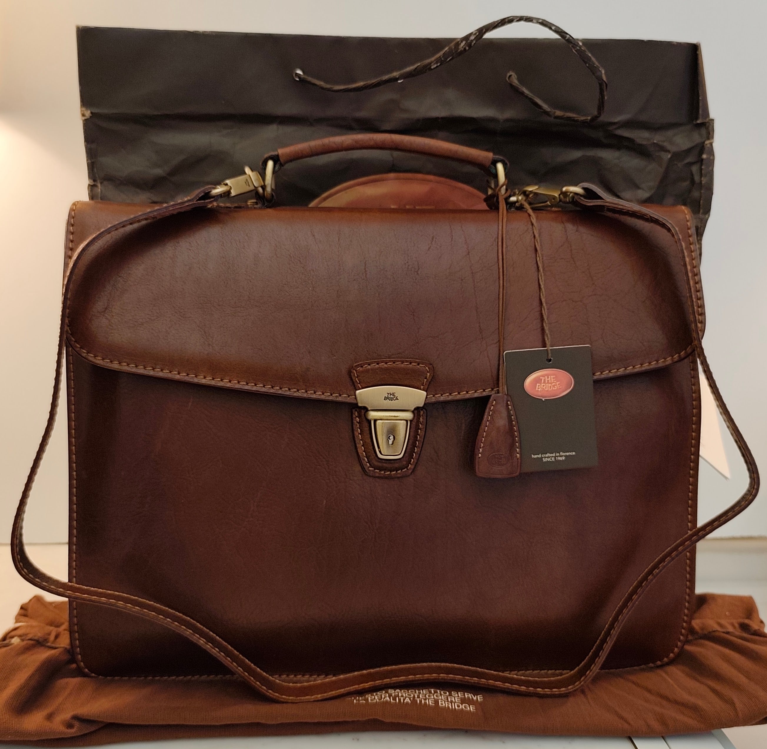 The Bridge – Cartella Due Soffietti in Pelle Linea Story NUOVA Full Set