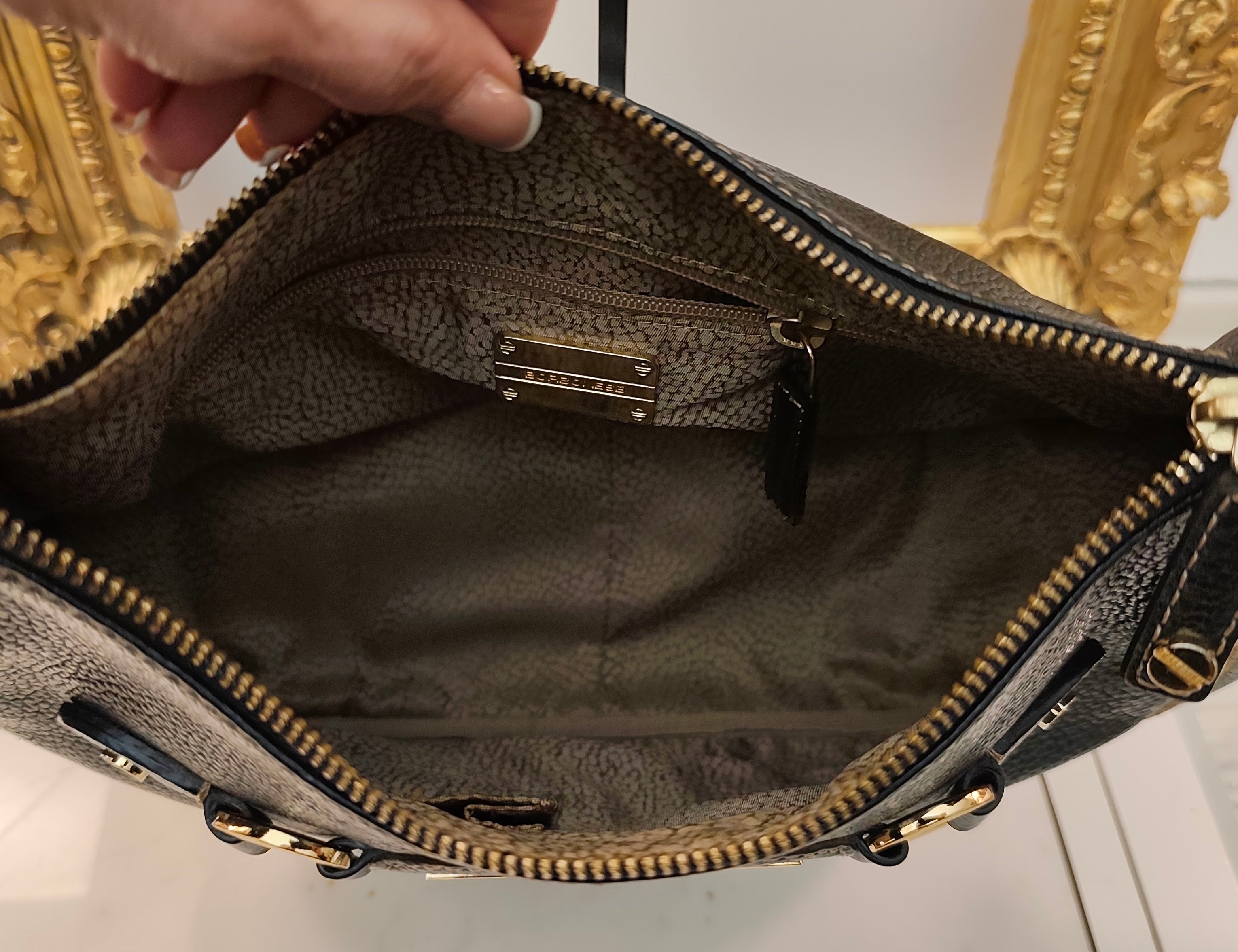 Borbonese – Borsa Hobo a Spalla in Pelle Nera