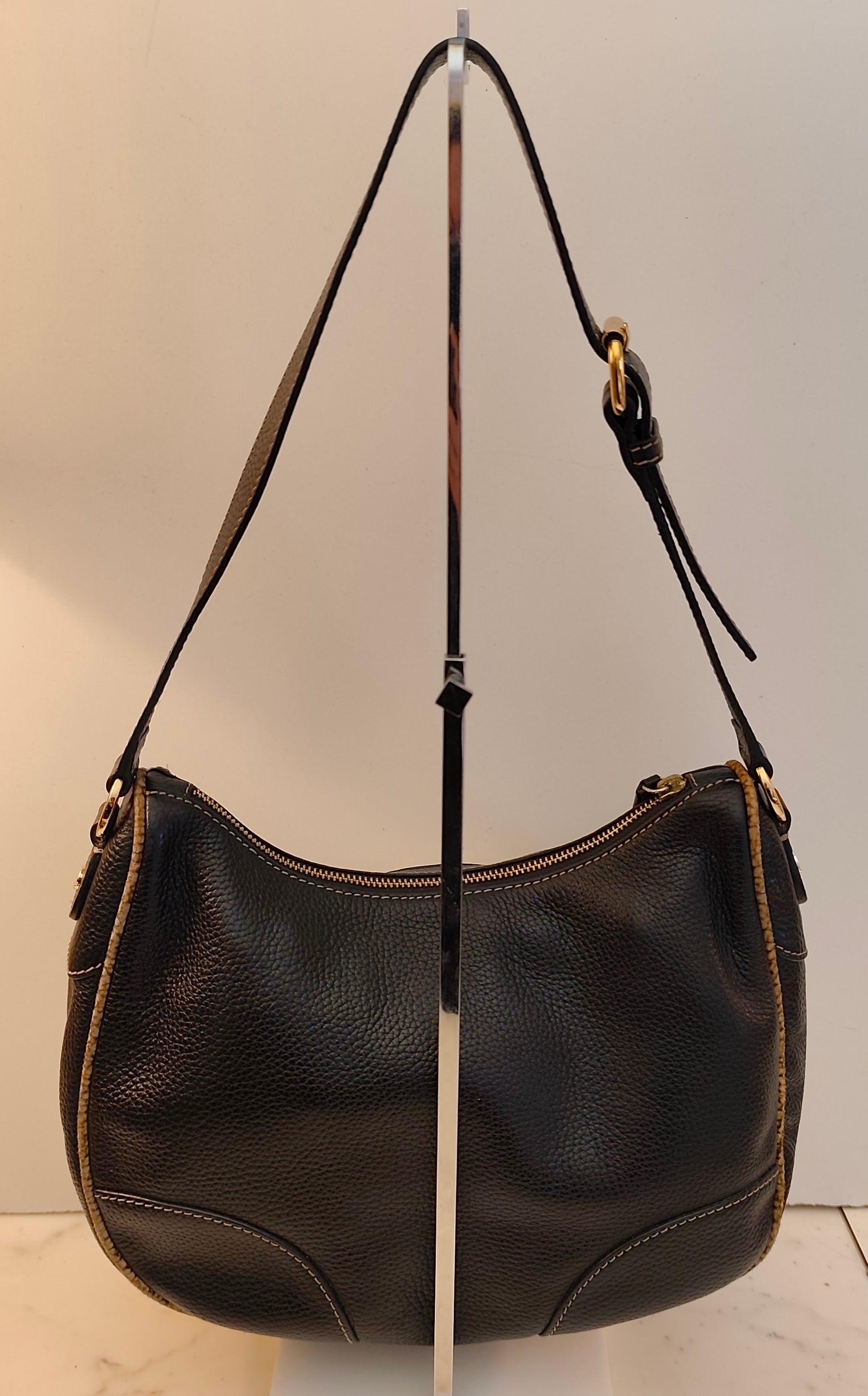 Borbonese – Borsa Hobo a Spalla in Pelle Nera