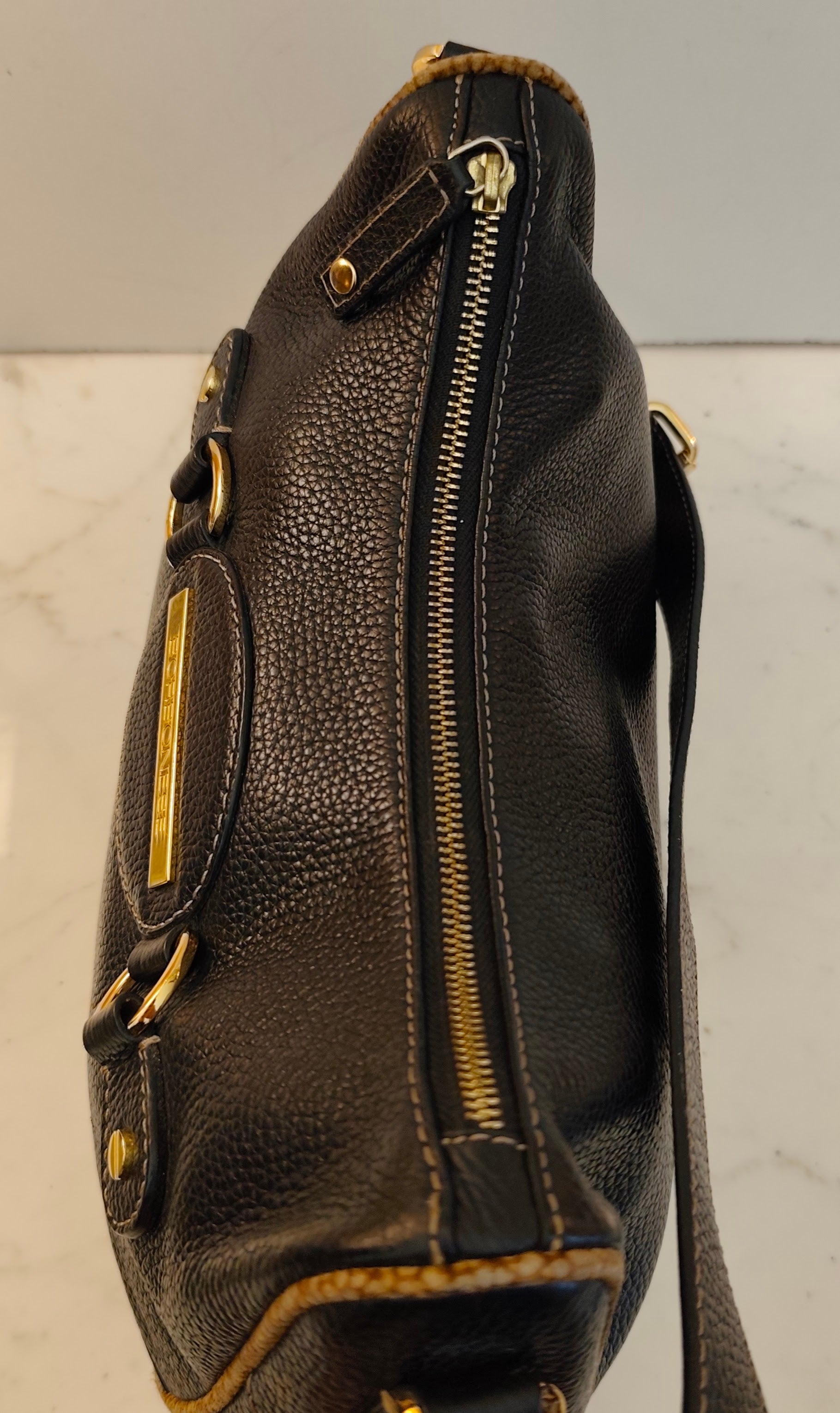 Borbonese – Borsa Hobo a Spalla in Pelle Nera