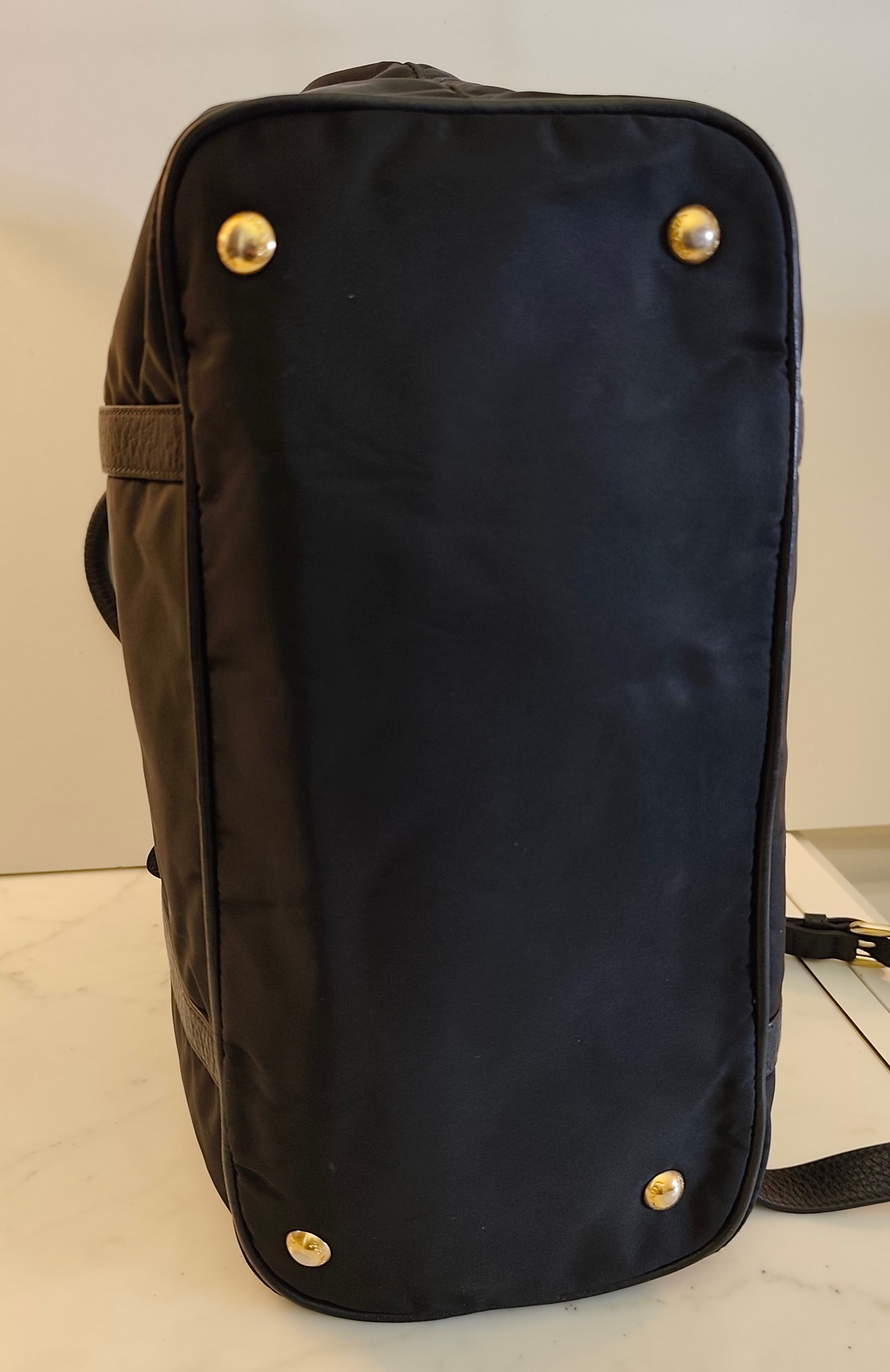 Prada - Shopper Tote Bag in Nylon e Pelle Nera