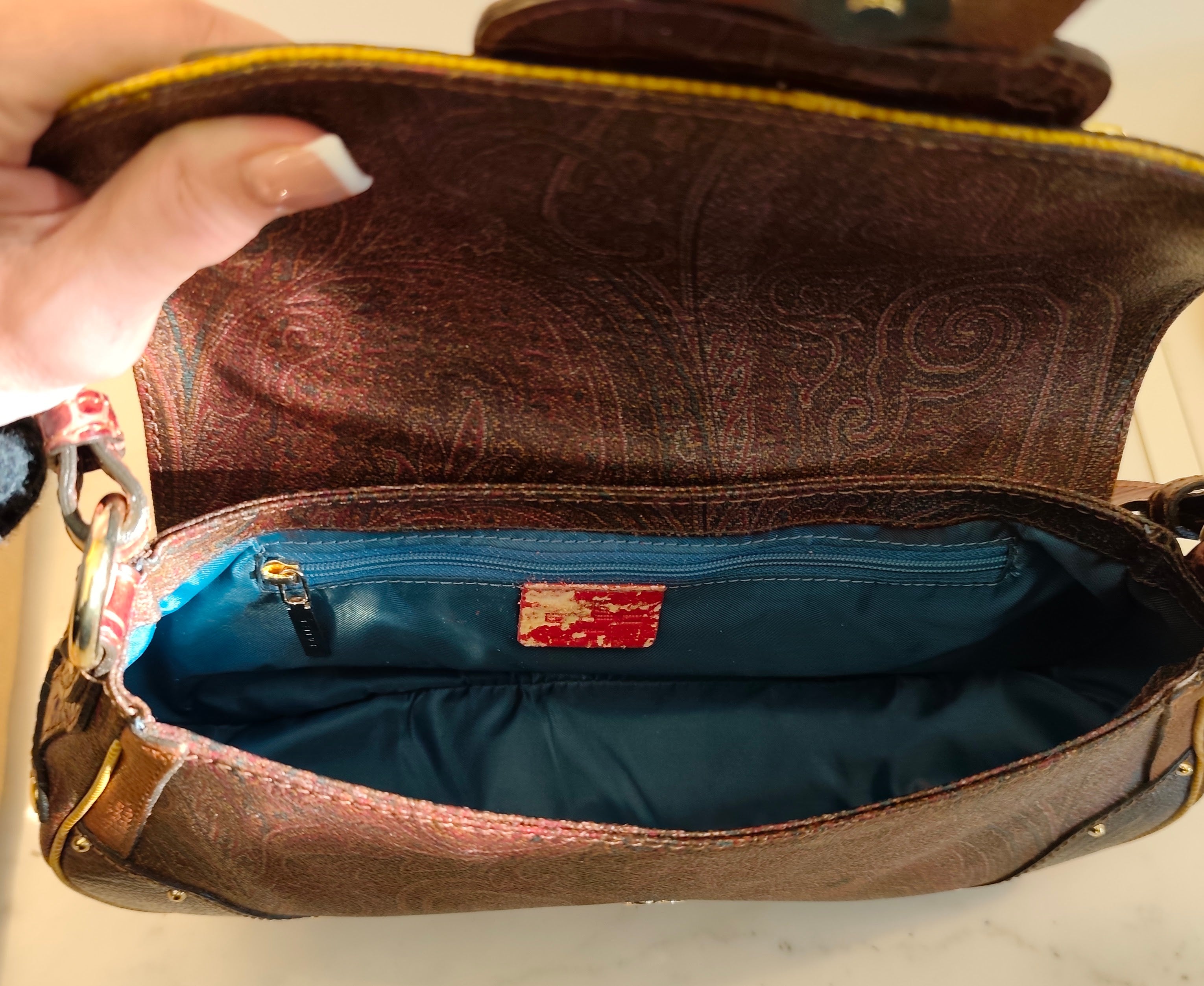 Etro - Baguette a Spalla Paisley Jacquard, croco e cavallino Edizione Limitata Ultra Rara