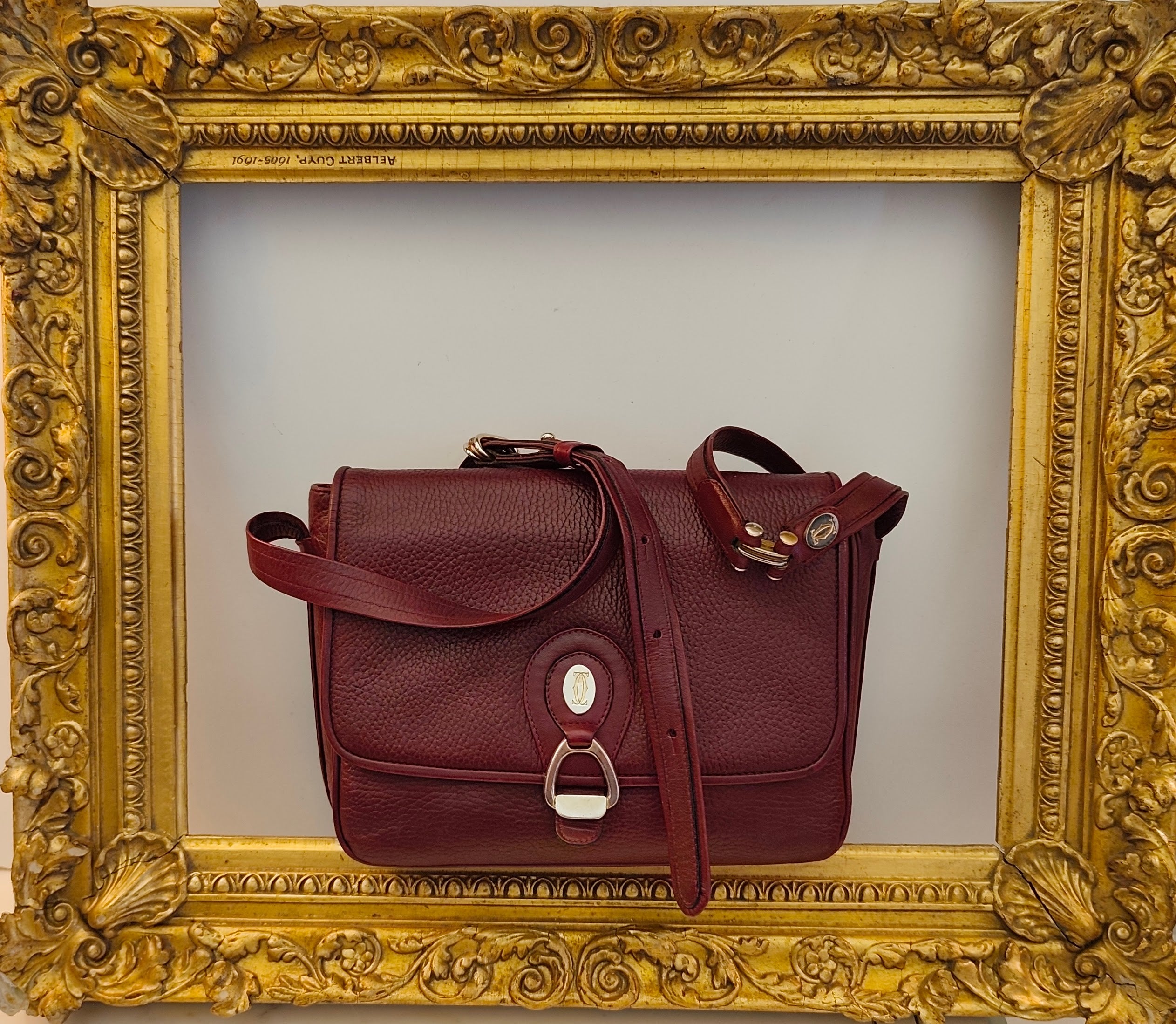 Cartier – Camera Bag Vintage in Pelle Bordeaux