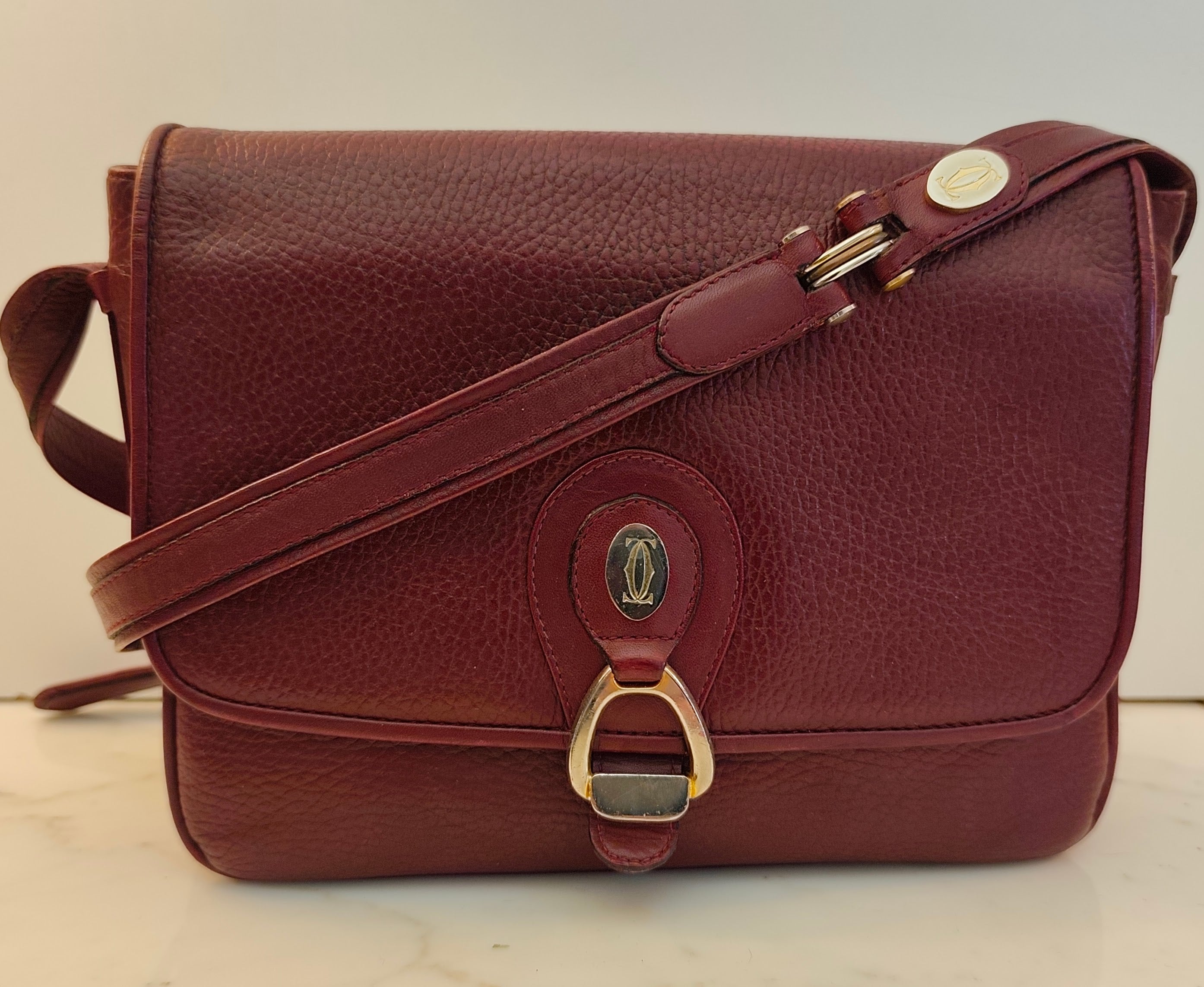 Cartier – Camera Bag Vintage in Pelle Bordeaux