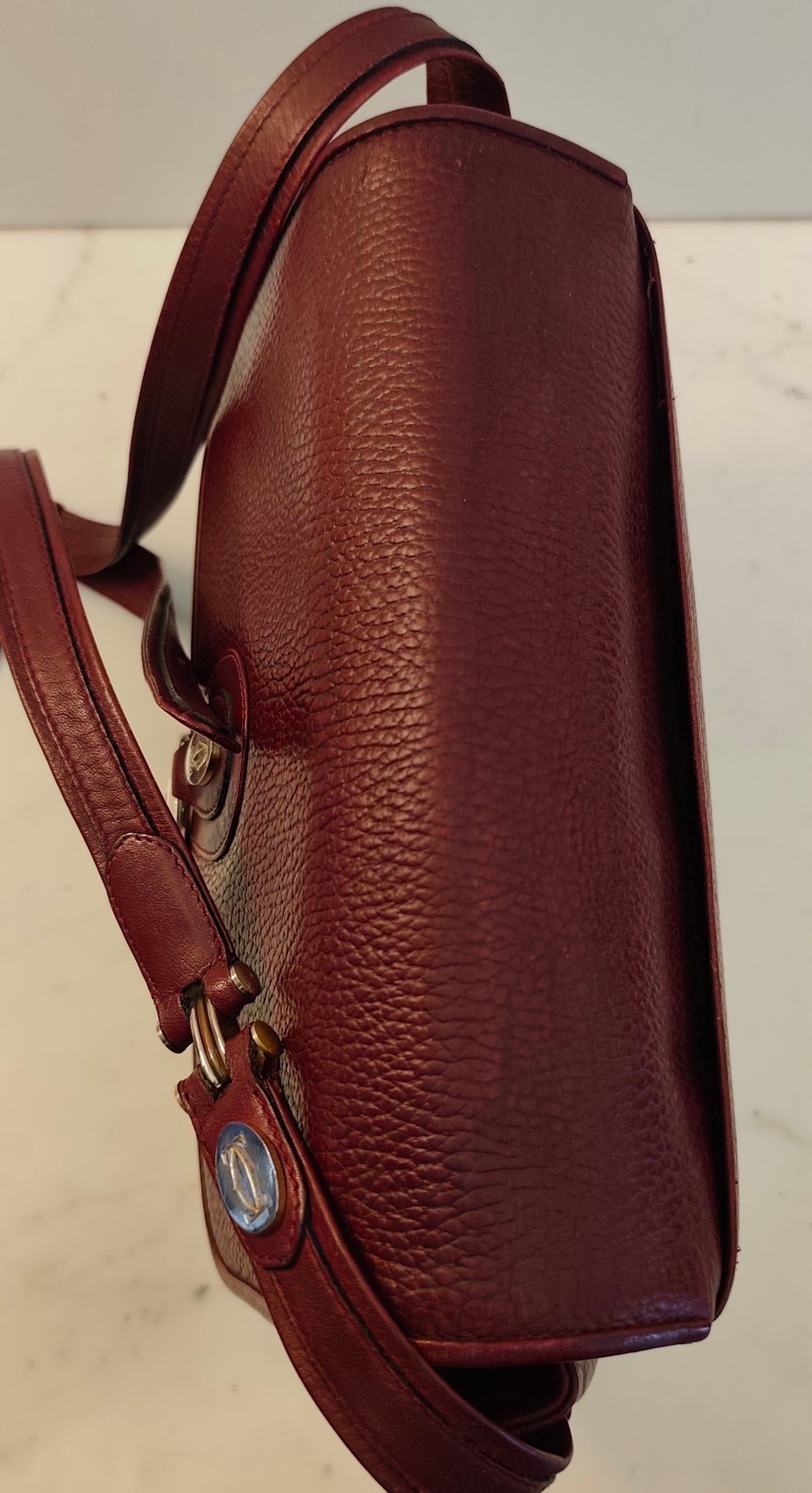Cartier – Camera Bag Vintage in Pelle Bordeaux