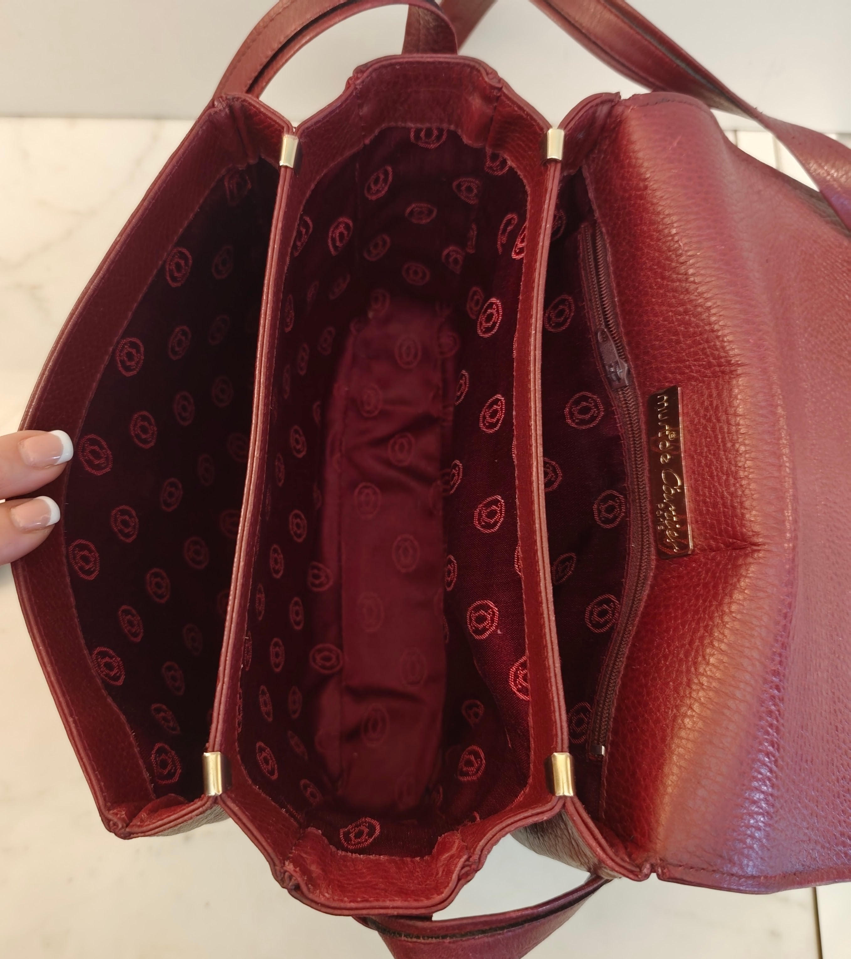 Cartier – Camera Bag Vintage in Pelle Bordeaux