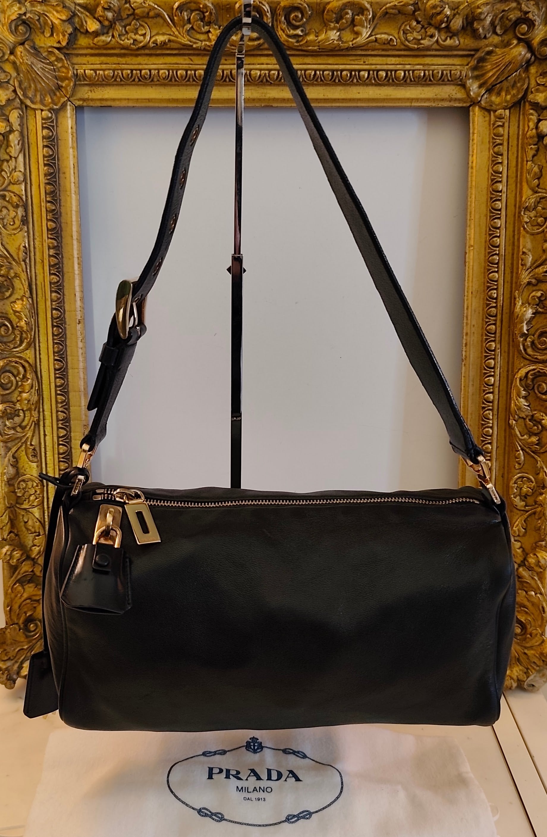 Prada – Bauletto Re-Edition 2024 in Pelle di Vitello Nera