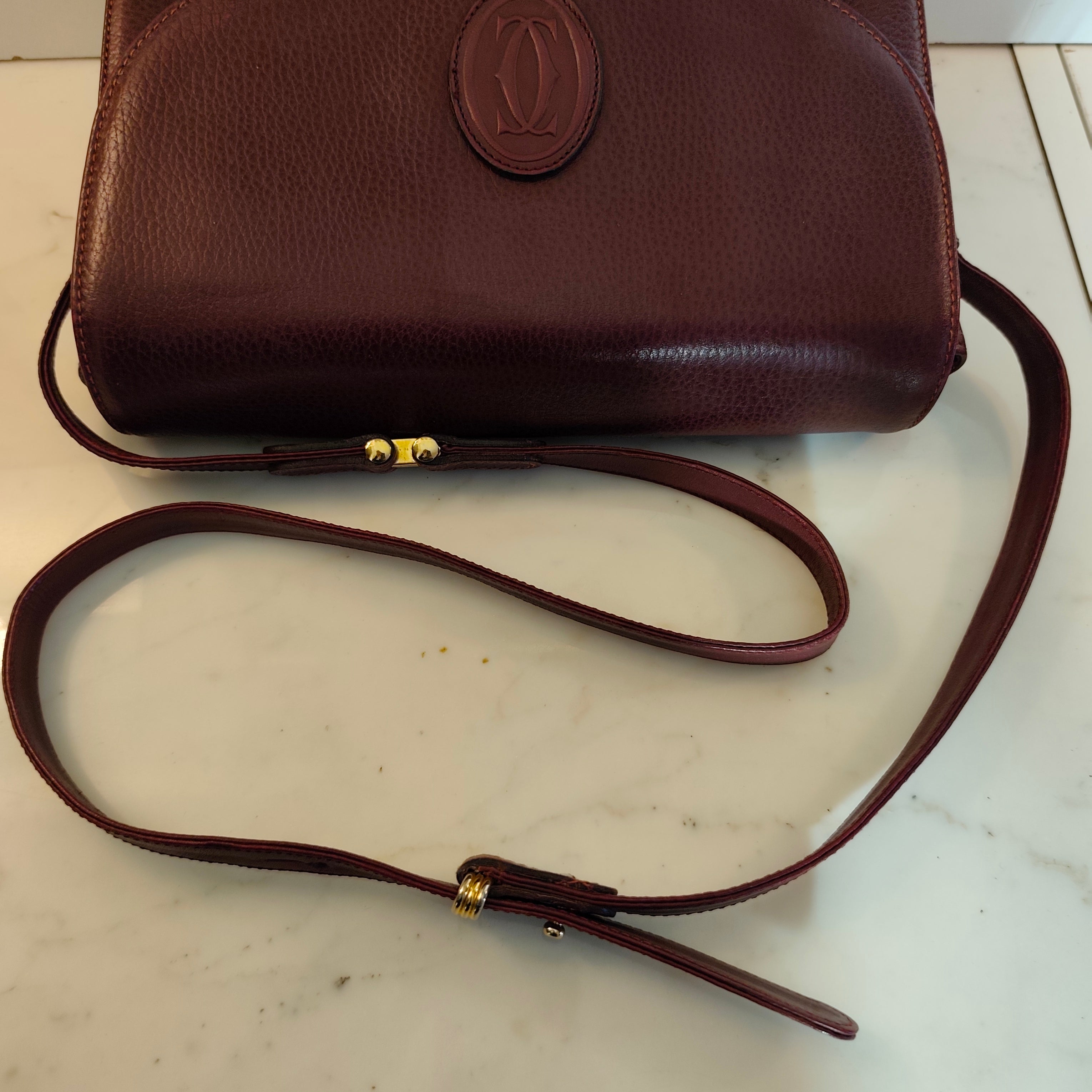 Cartier – Camera Bag a Spalla Vintage Bordeaux