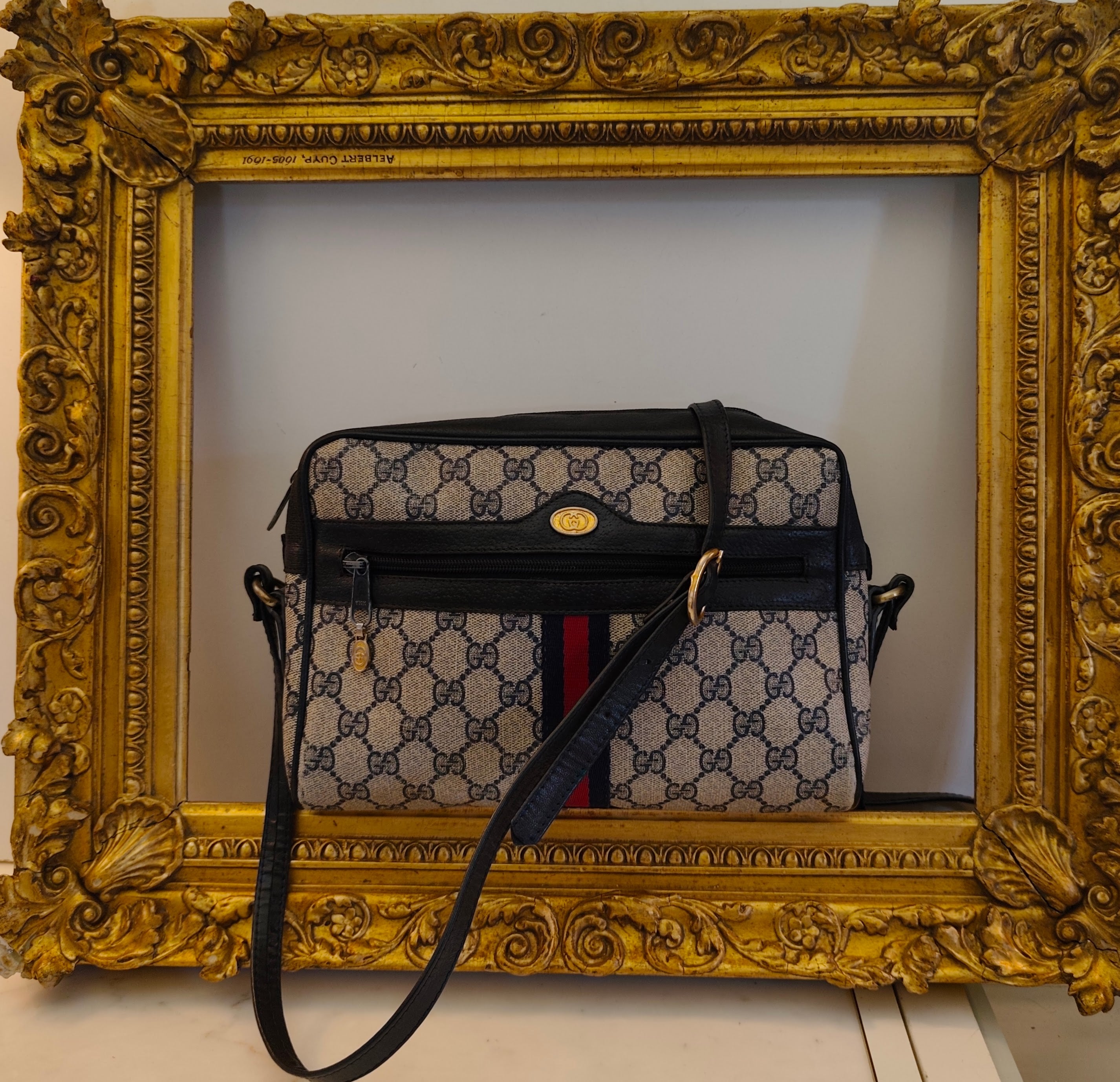 Gucci - Ophidia Camera Bag a Tracolla "GG" Supreme Blu Vintage