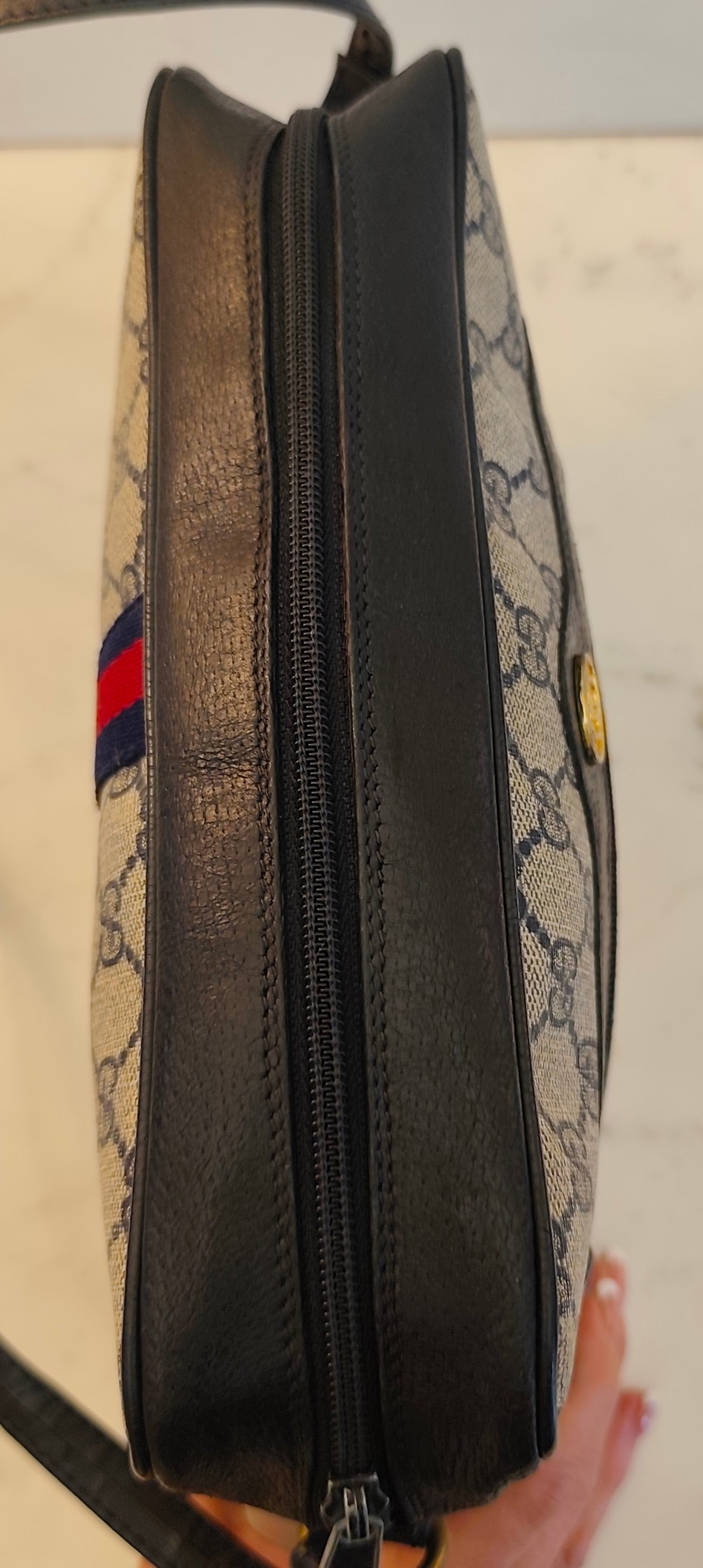 Gucci - Ophidia Camera Bag a Tracolla "GG" Supreme Blu Vintage