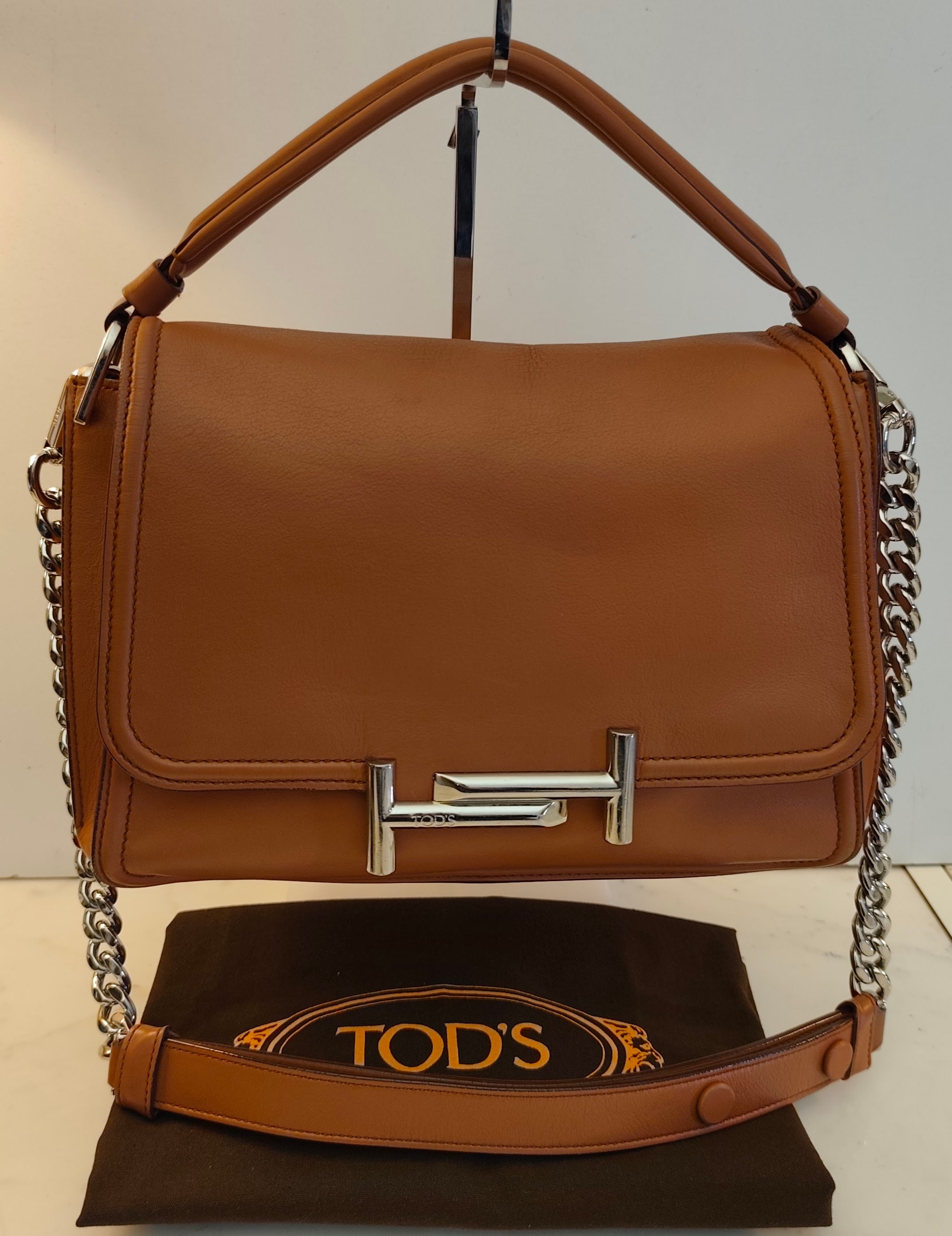 Tod's - Double T - Borsa a Spalla Pelle Cammello