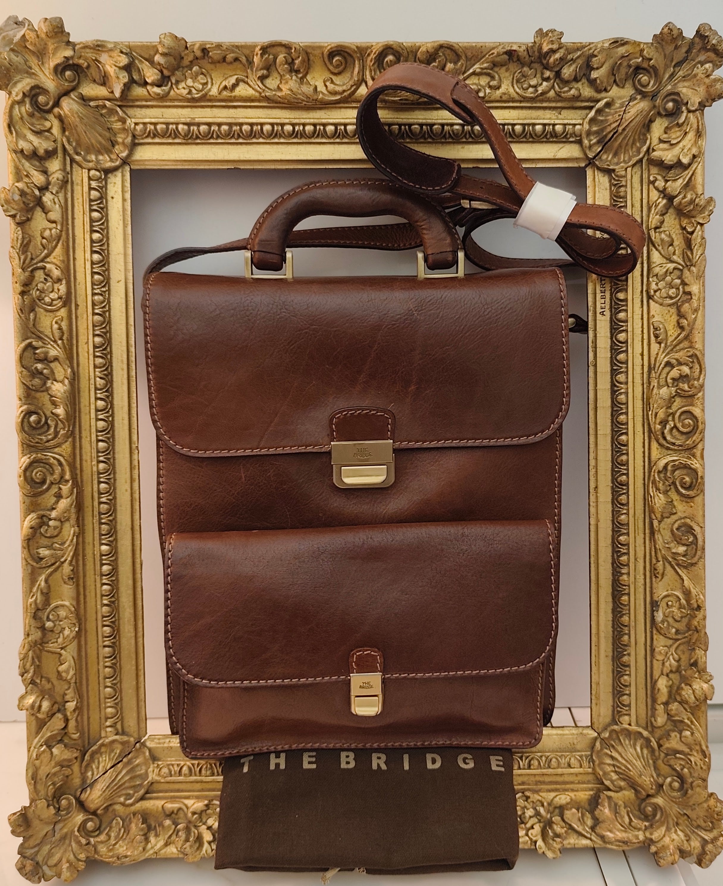 The Bridge – Borsello a Spalla o a Tracolla - Pelle Marrone Linea Story Vintage