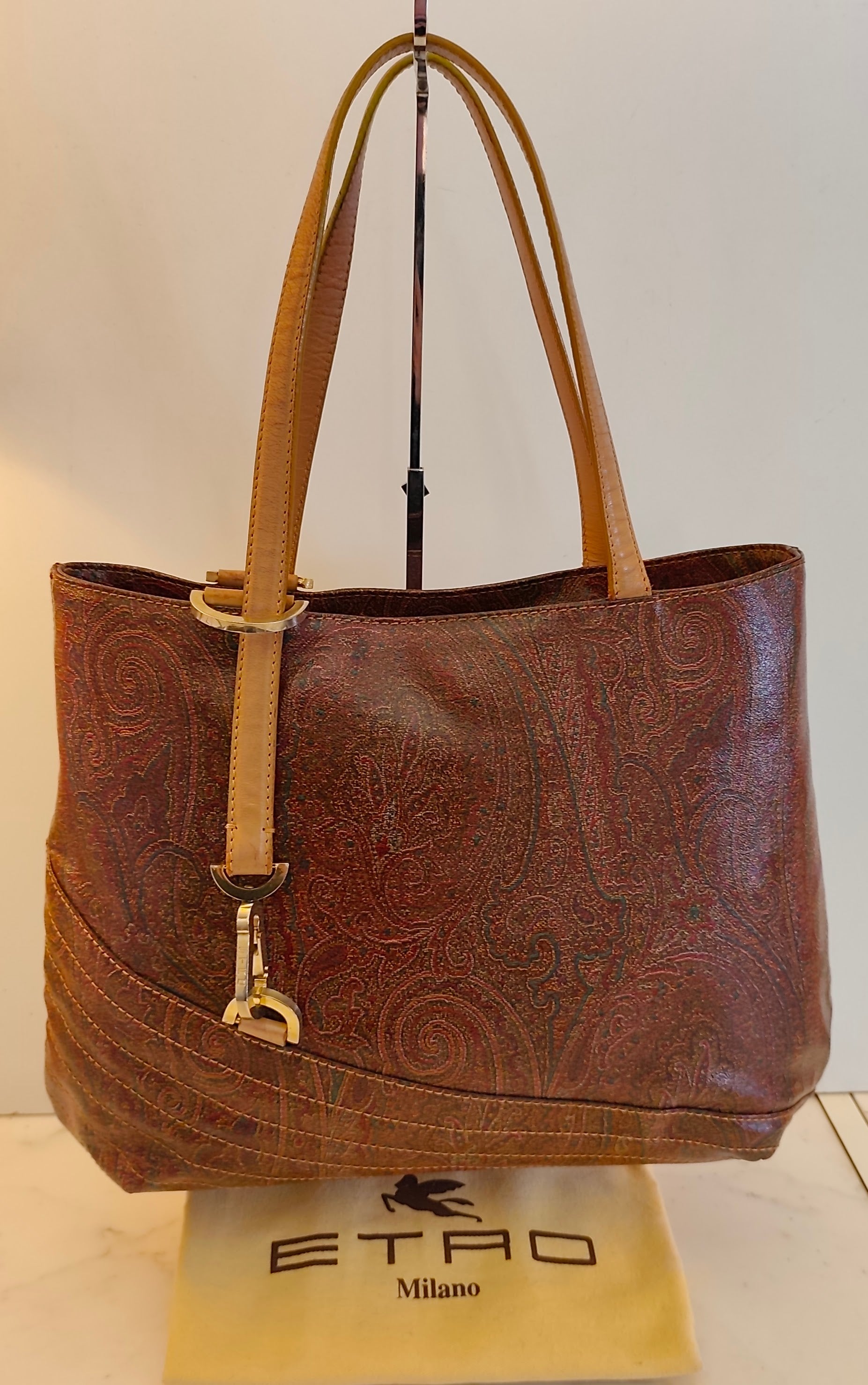 Etro – Tote Shopper Paisley Jacquard Multicolore - Doppia Portabilità