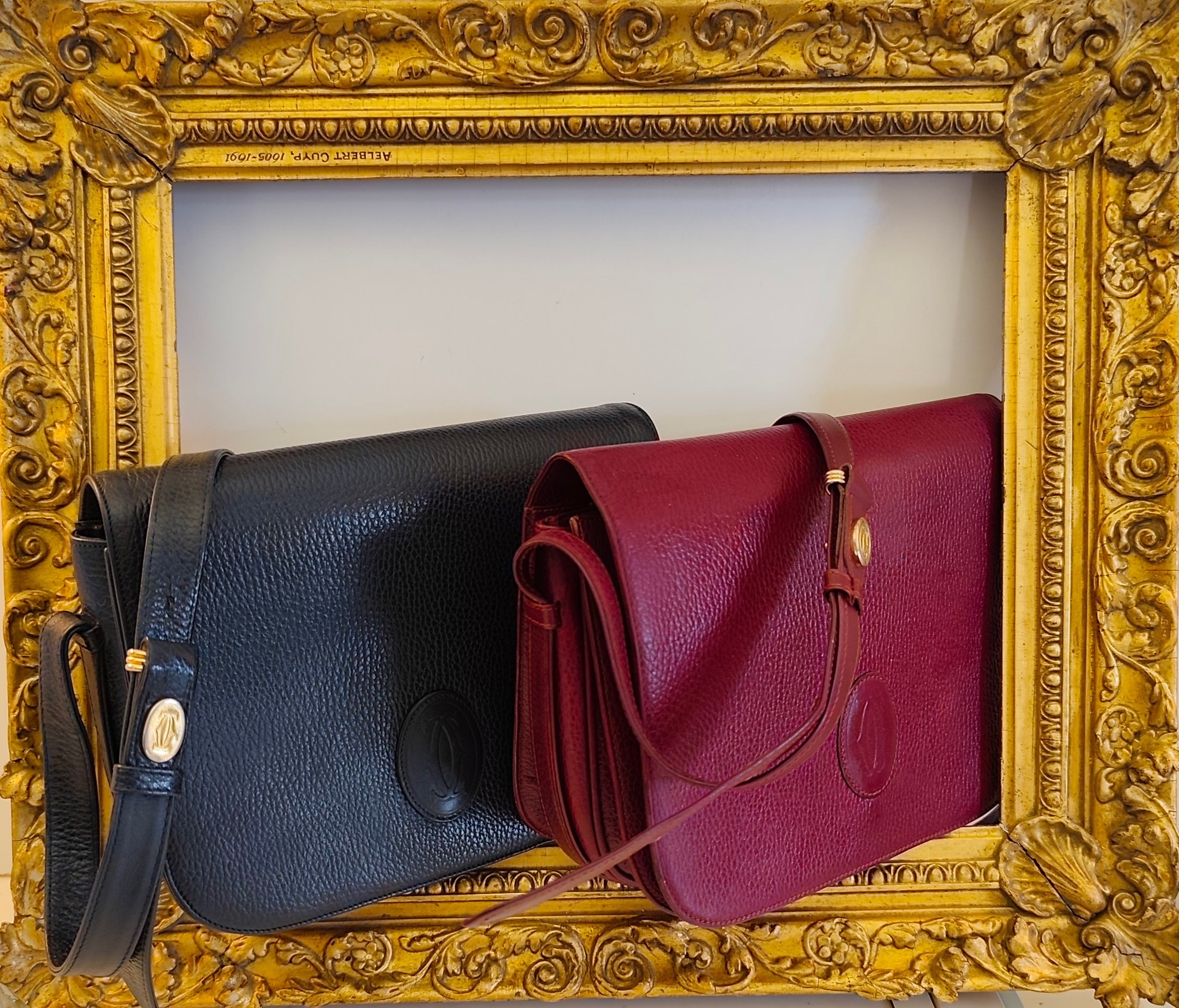 Cartier – Camera Bag a Patta Intera in Pelle Blu Vintage