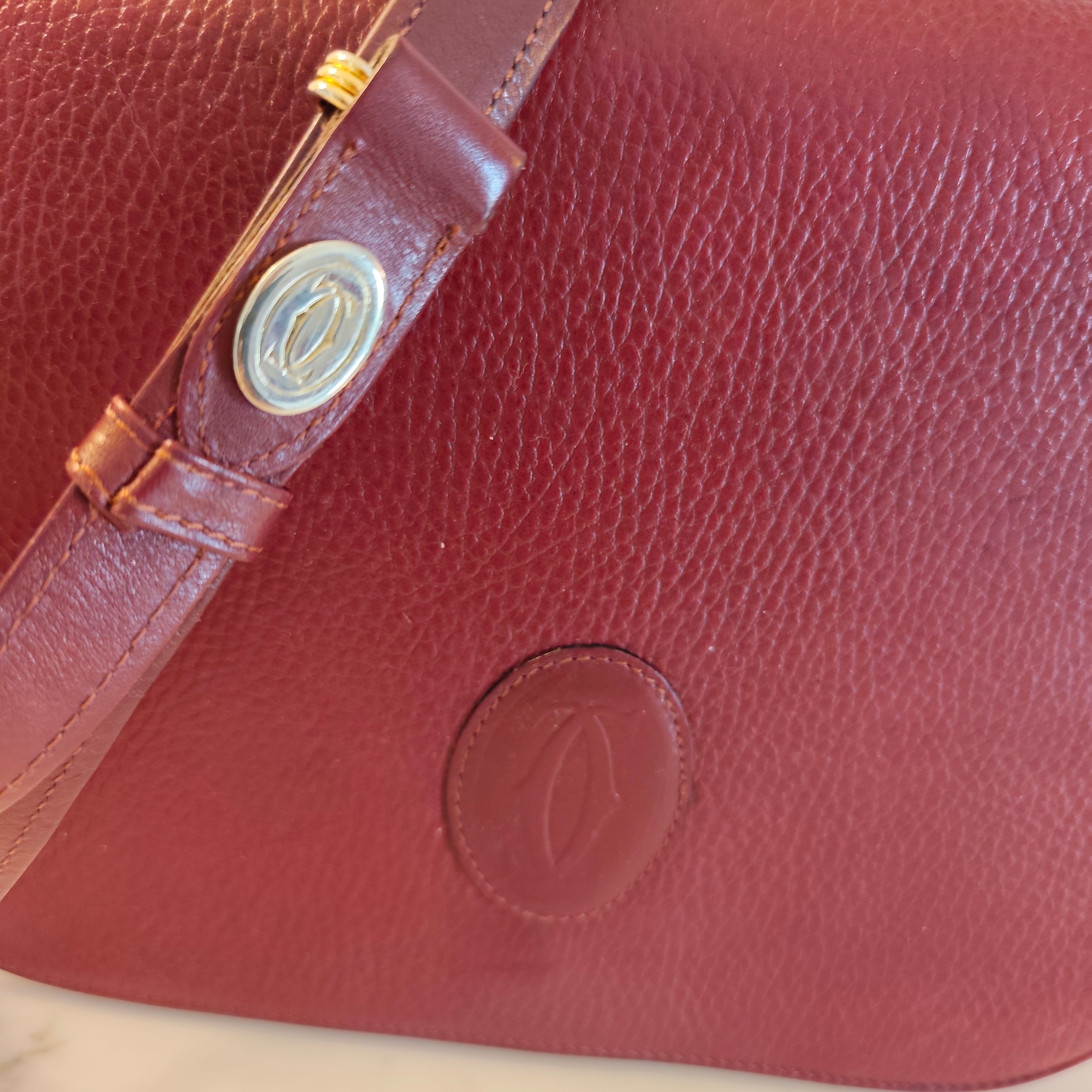 Cartier - Camera Bag a Patta Intera in Pelle Bordeaux Vintage