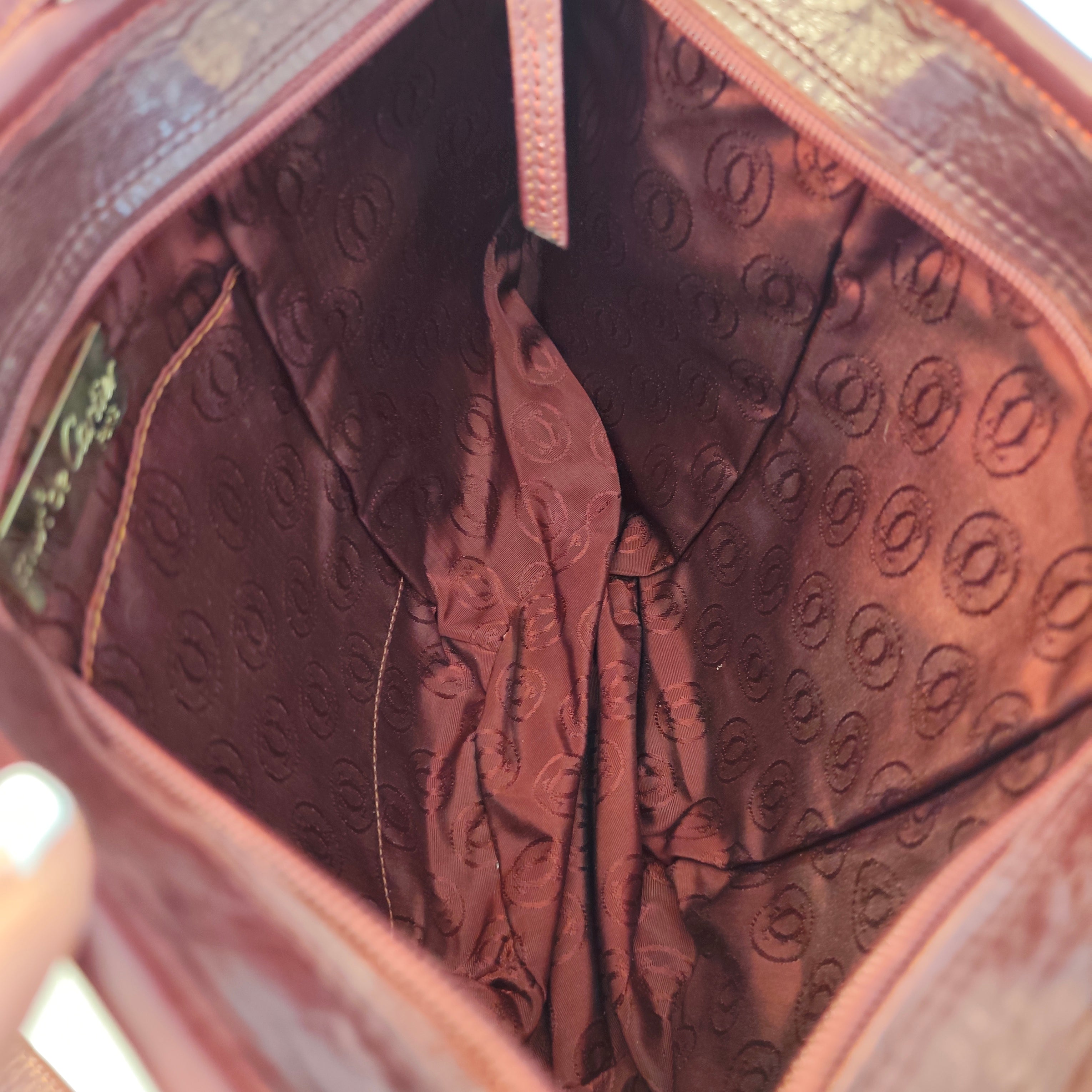 Cartier – Borsa a Spalla Double Face in Pelle Bordeaux Vintage