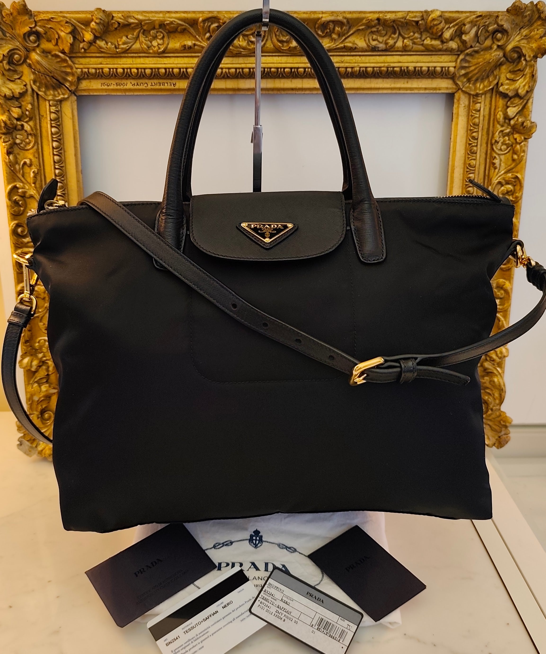 Prada - Tote Shopper Re-Nylon Nera con Tracolla – NUOVA FULL SET