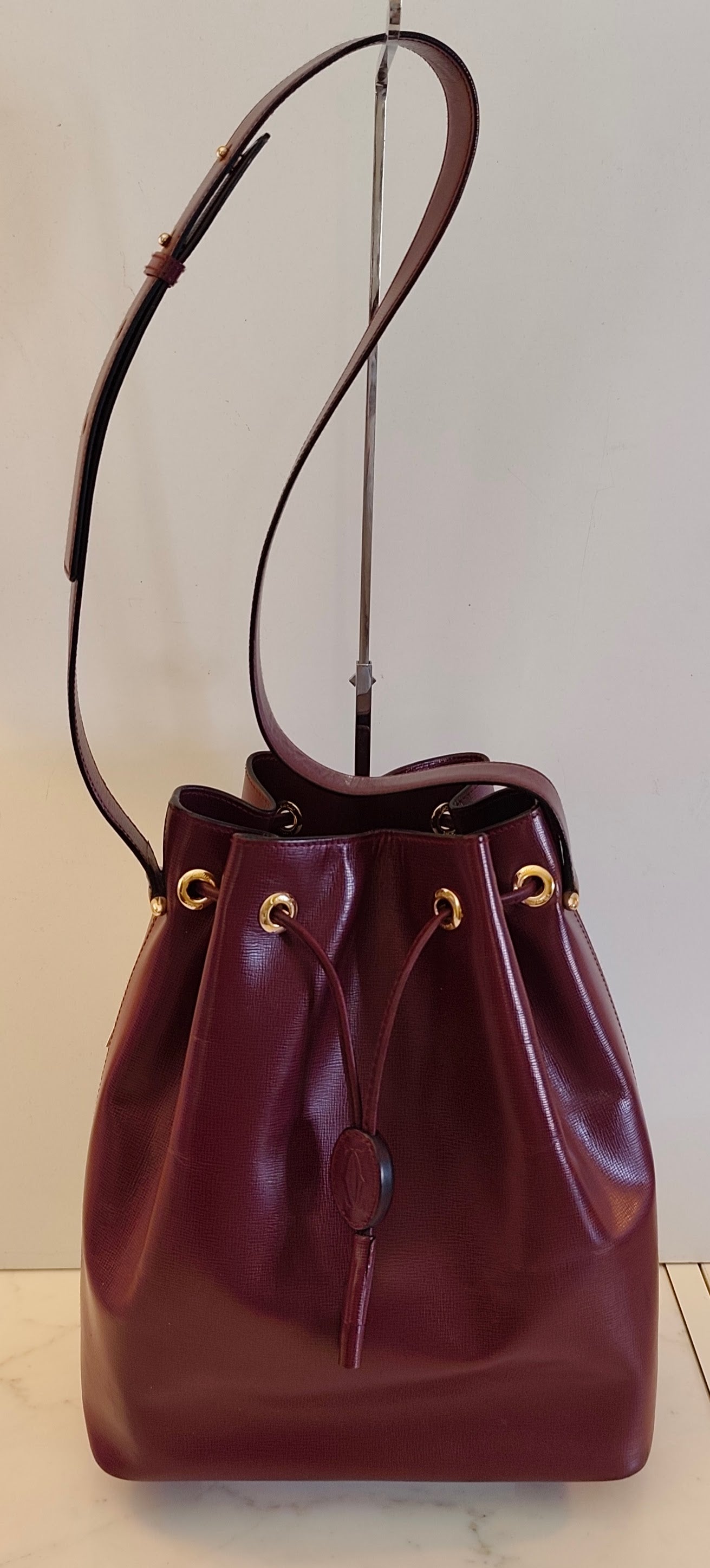 Cartier - Secchiello in Pelle Liscia Bordeaux con Scatola