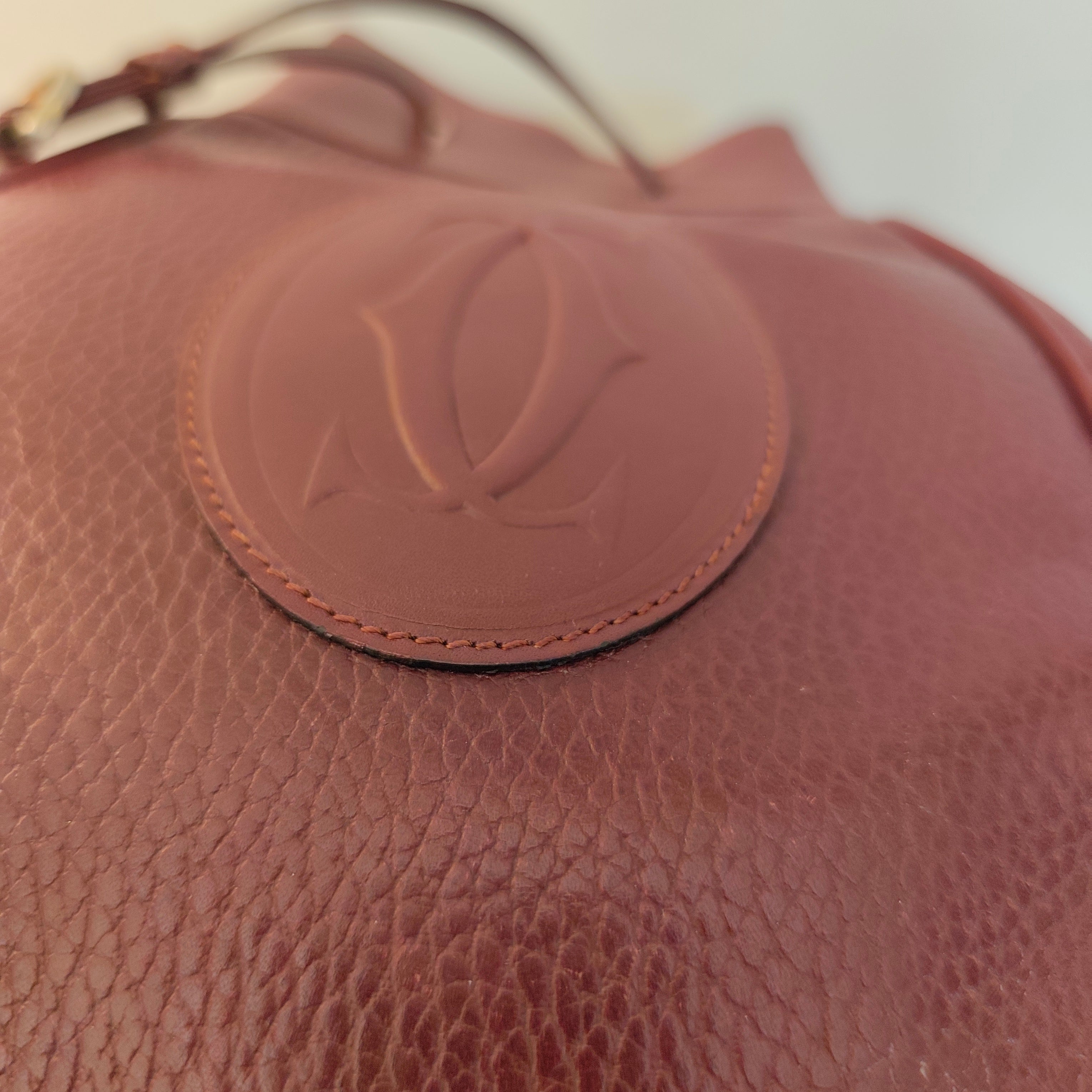 Cartier - Secchiello Bombato in Pelle Bordeaux Vintage