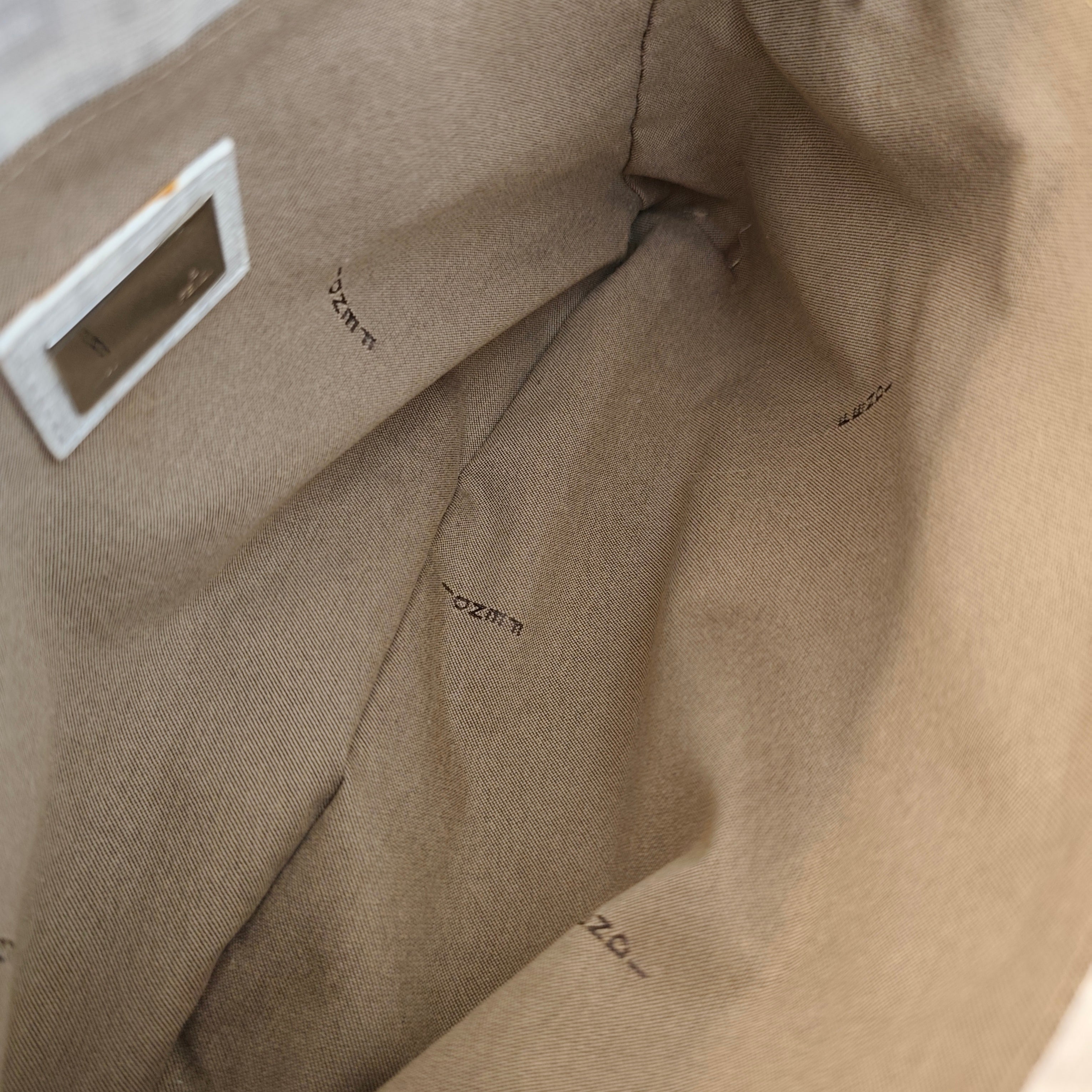 Fendi - Baguette Mini Tote in Canvas Zucchino Bianco Cloud Dancer