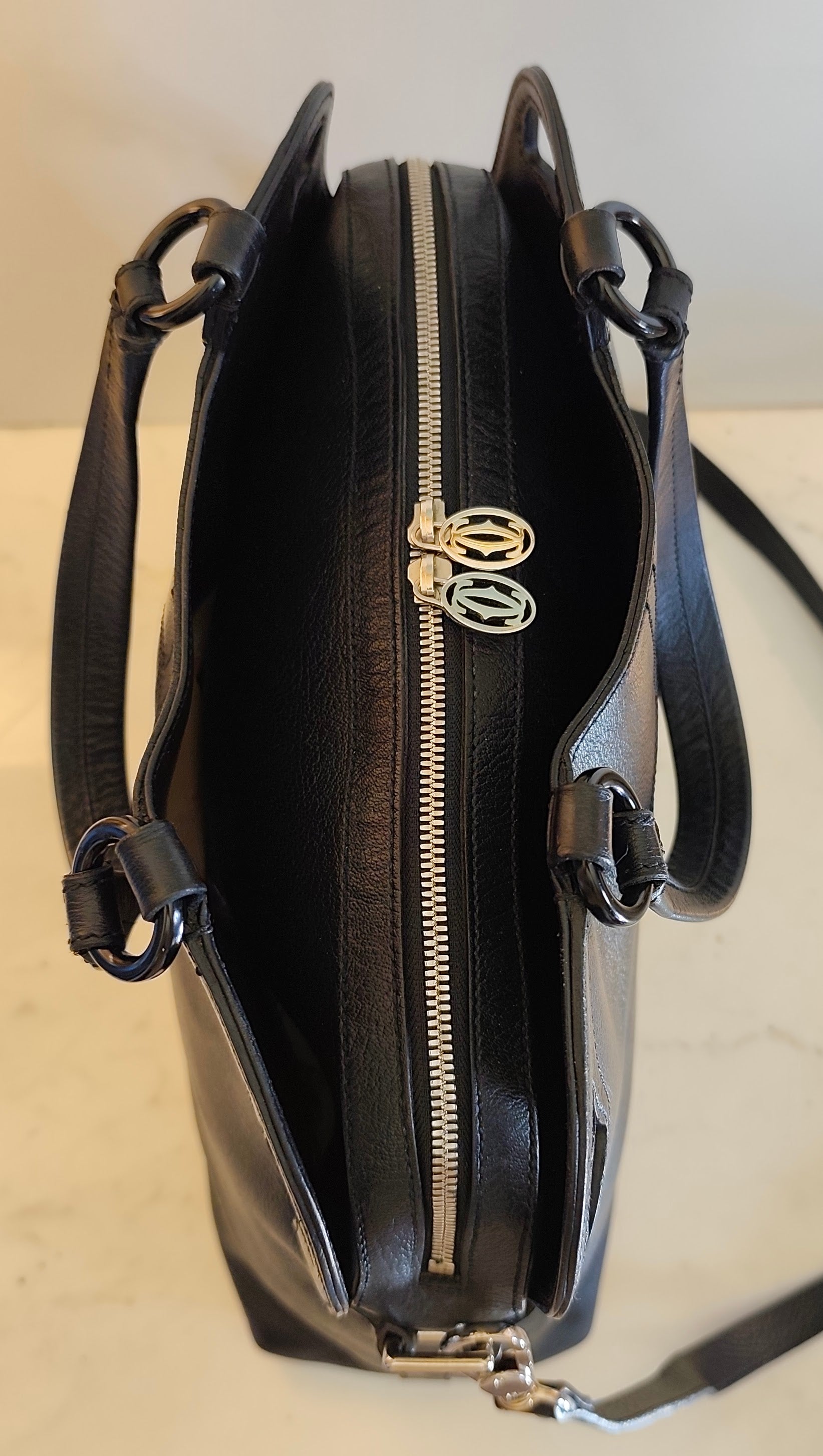 Cartier - Marcello Borsa in Pelle Nera Double Face con Tracolla