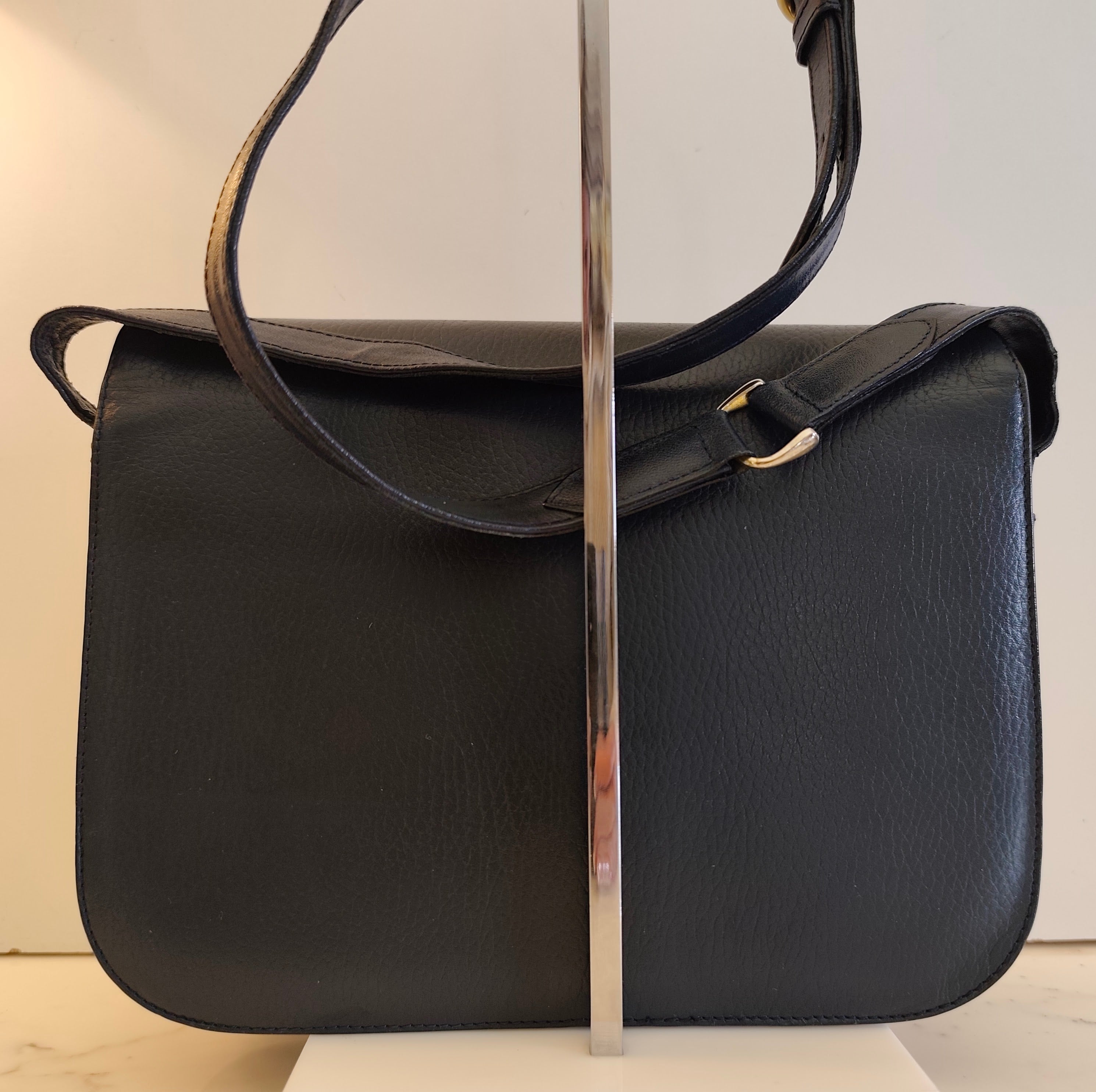 Cartier - Camera Bag a 3 Soffietti in Pelle Blu Vintage