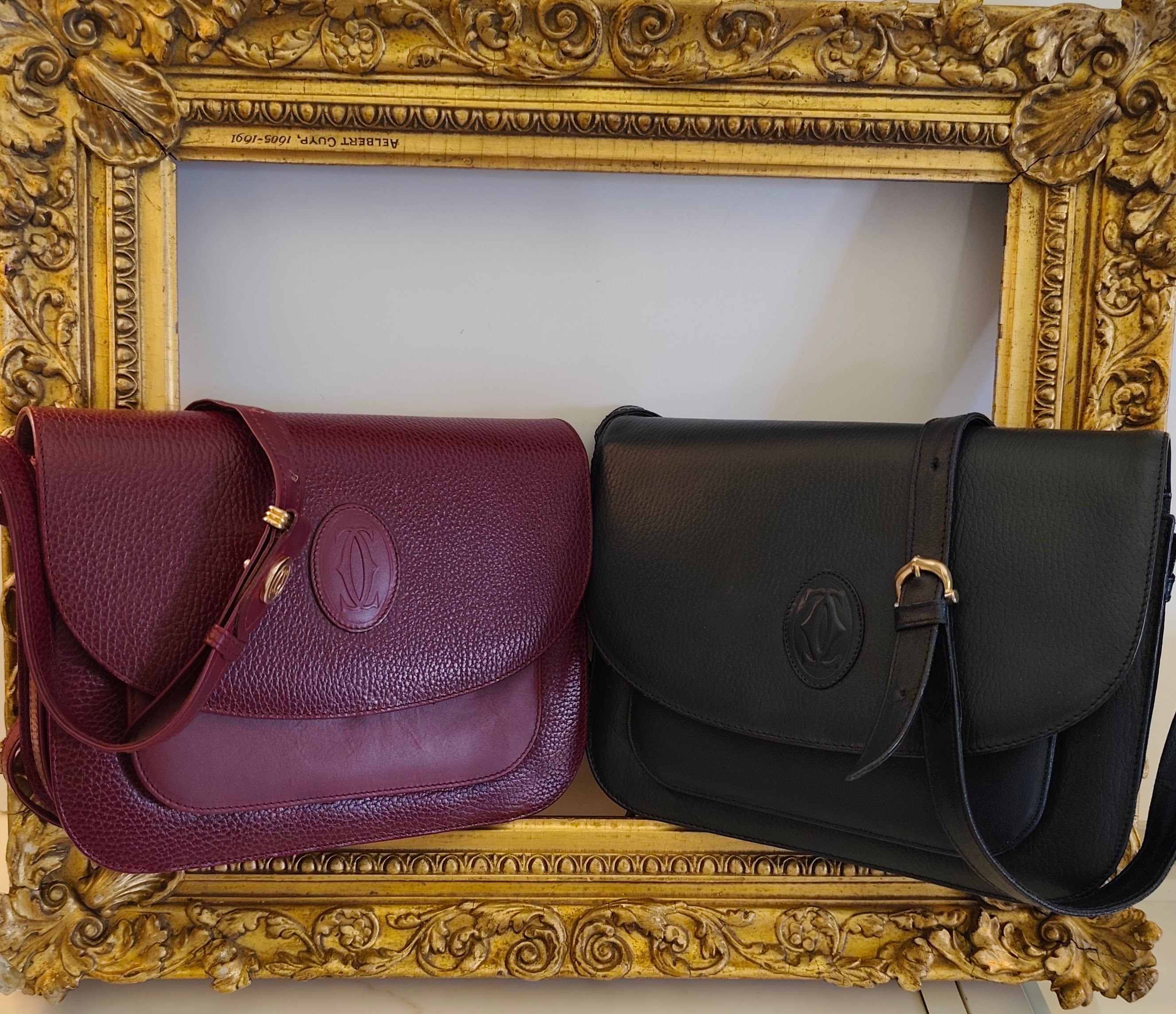 Cartier - Camera Bag a 3 Soffietti in Pelle Blu Vintage