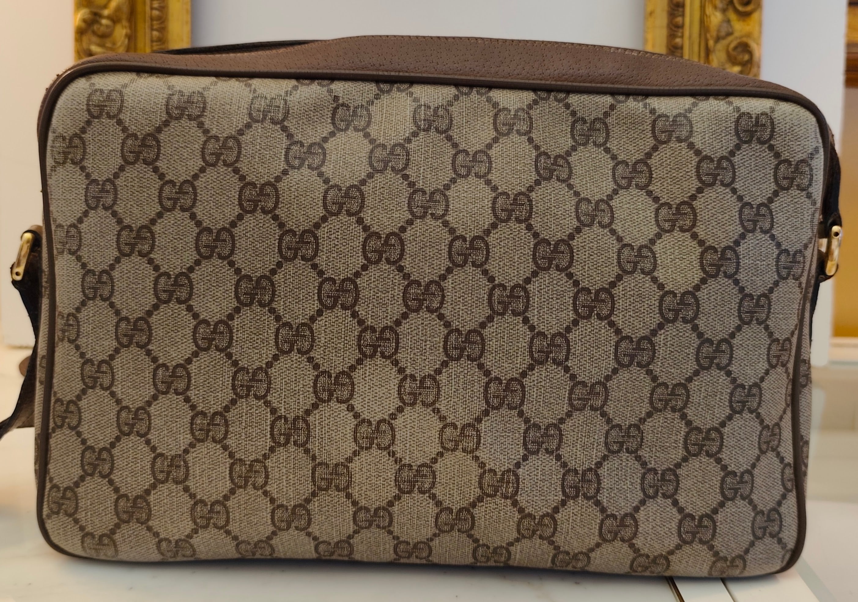 Gucci - Ophidia Camera Bag Grande in Canvas "GG Supreme" Beige Vintage