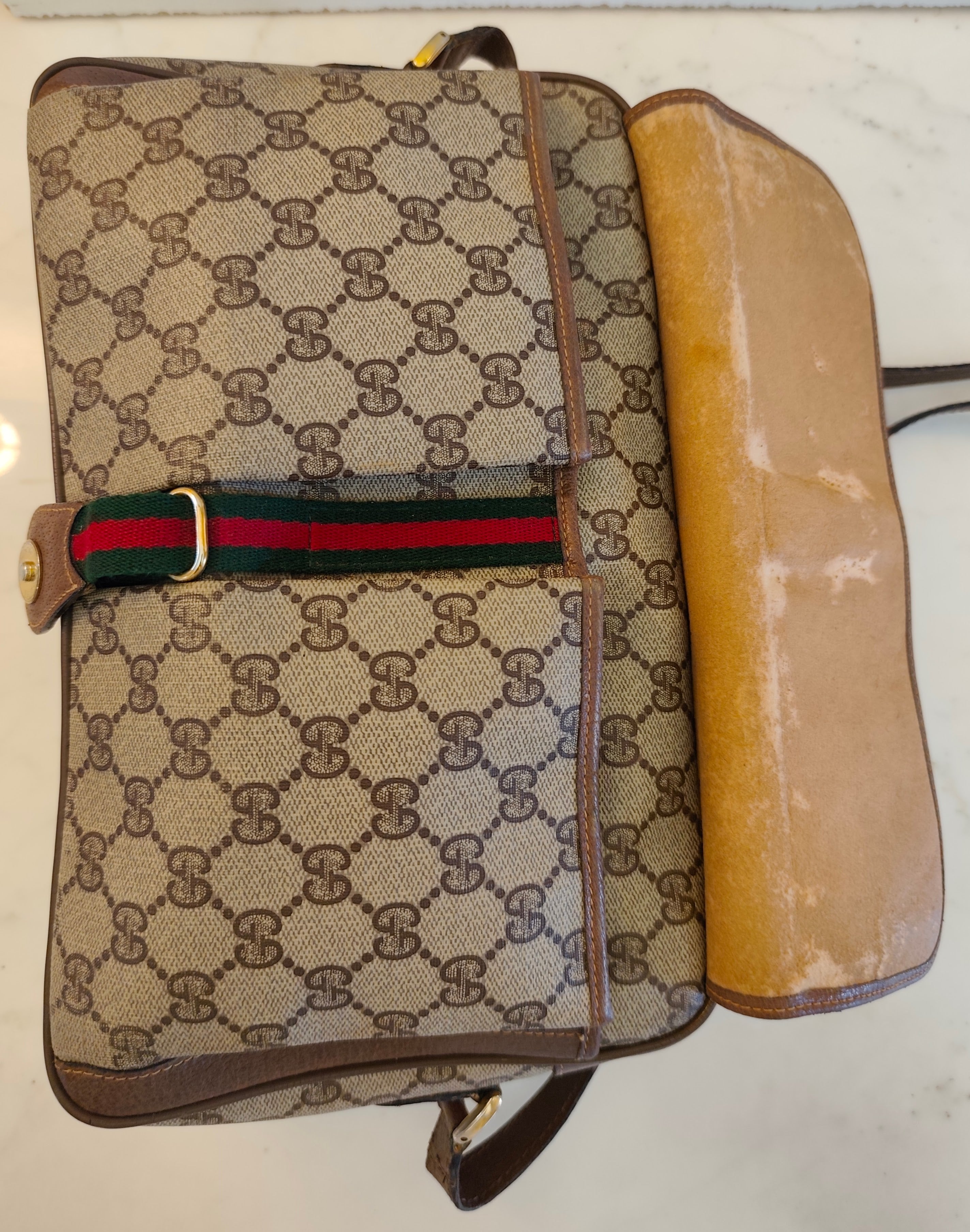 Gucci - Ophidia Camera Bag Grande in Canvas "GG Supreme" Beige Vintage