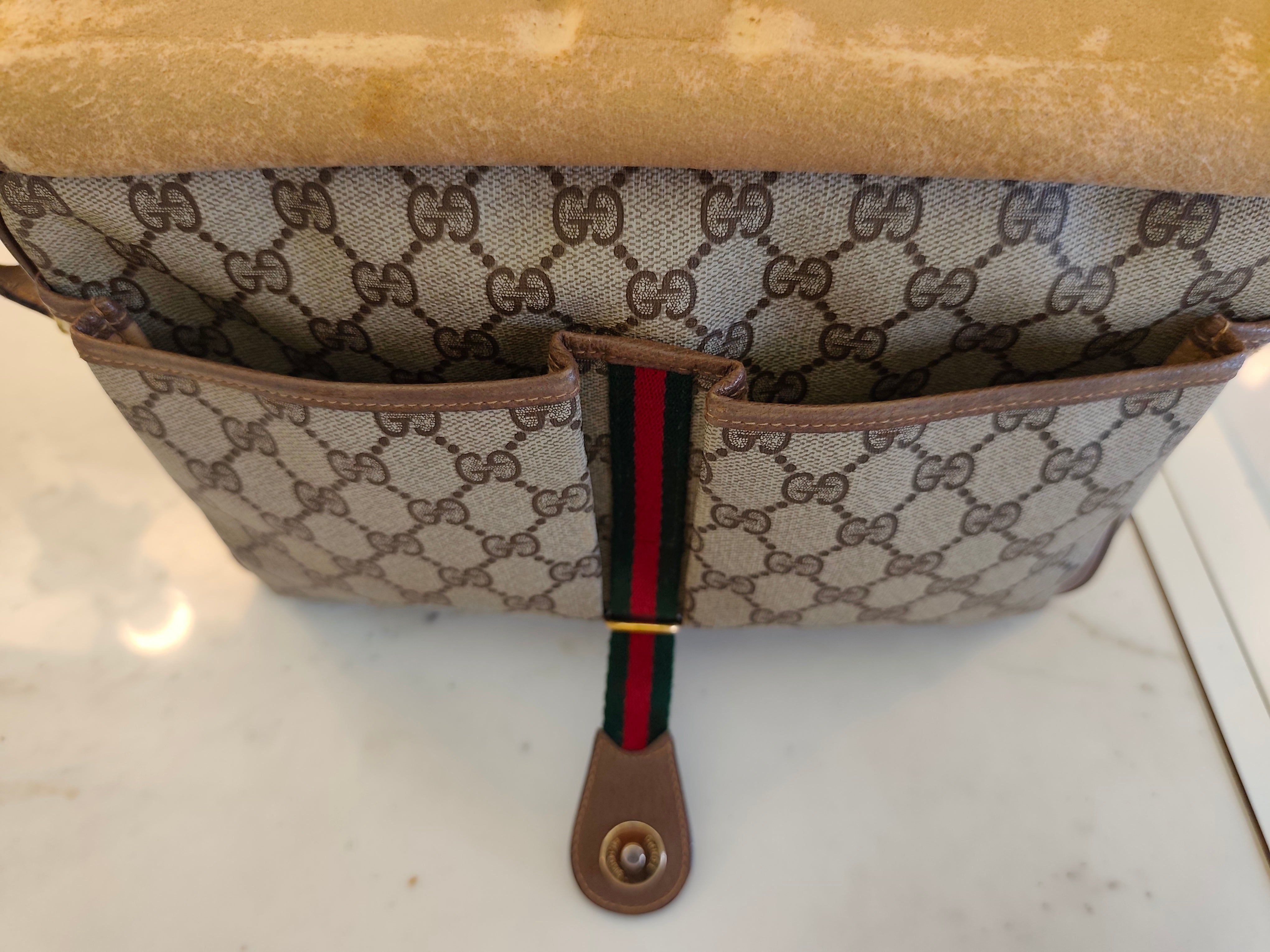 Gucci - Ophidia Camera Bag Grande in Canvas "GG Supreme" Beige Vintage
