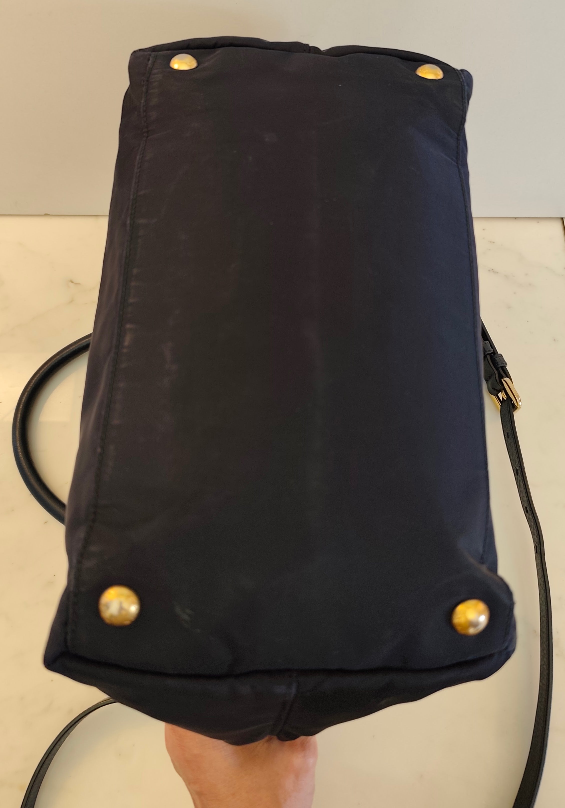 Prada - Tote Shopper con Tracolla Re-Nylon Blu Diplomatico