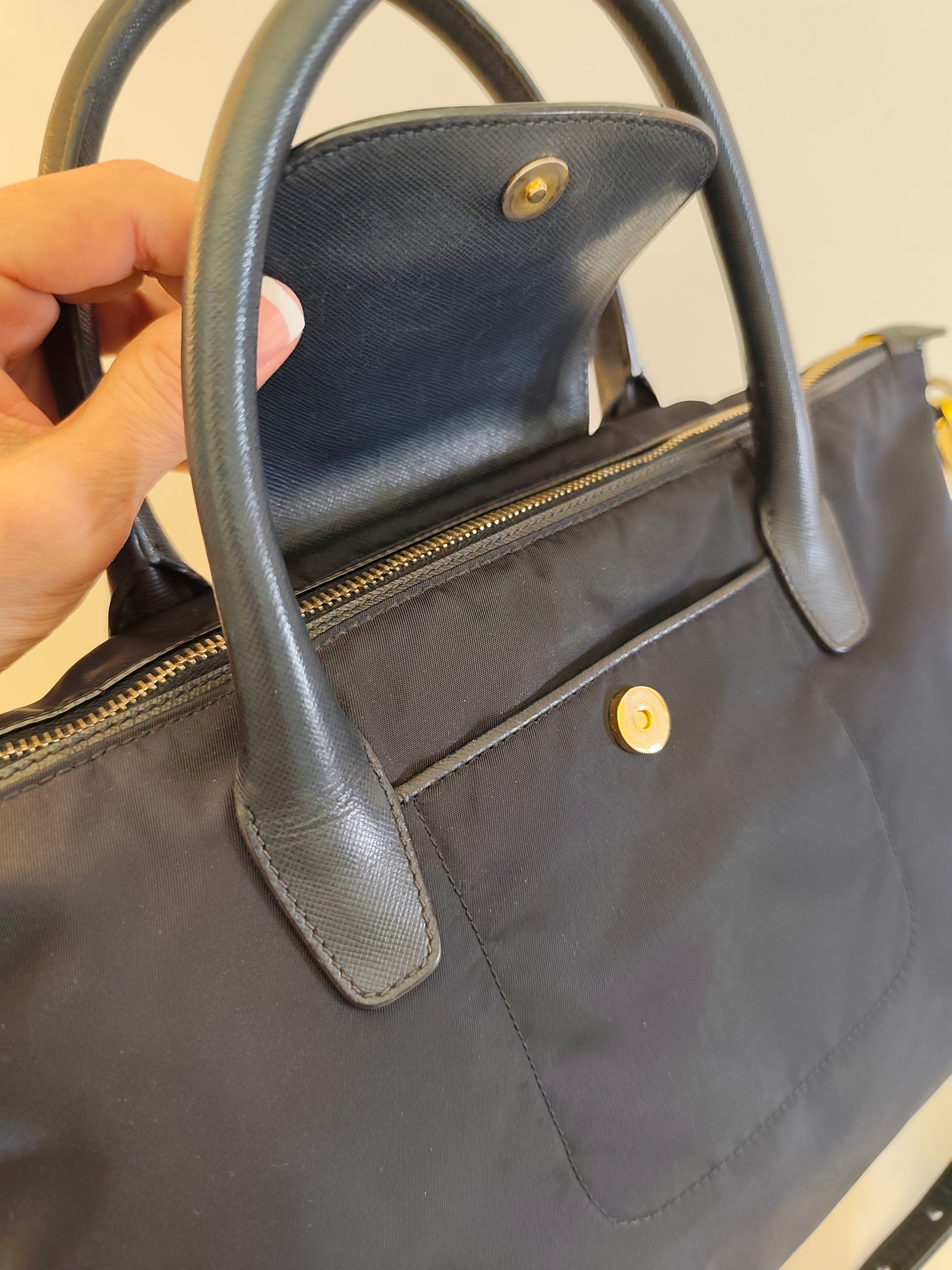 Prada - Tote Shopper con Tracolla Re-Nylon Blu Diplomatico