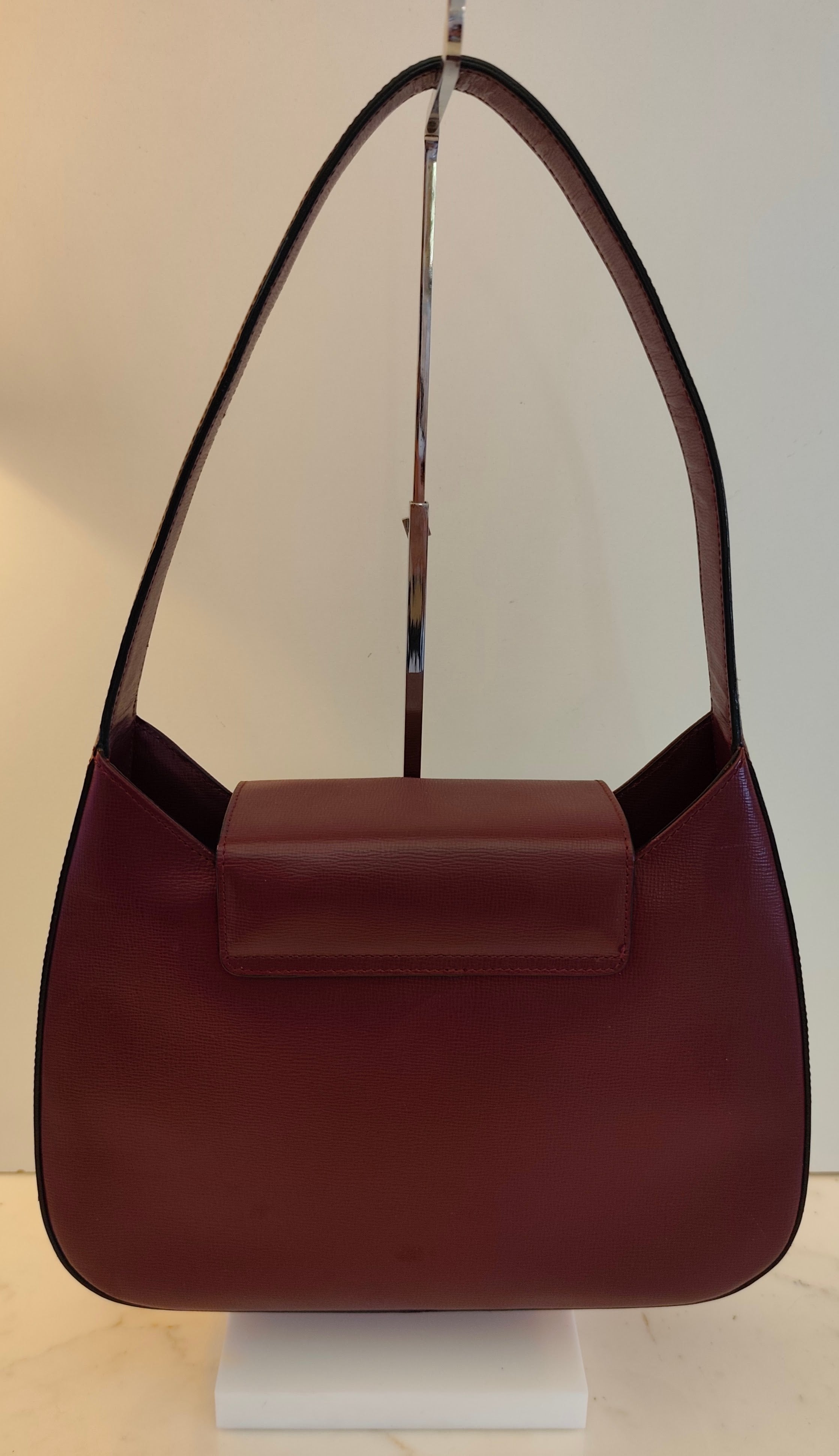 Cartier - Borsa a Spalla in Pelle Bordeaux con Chiusura a Girello