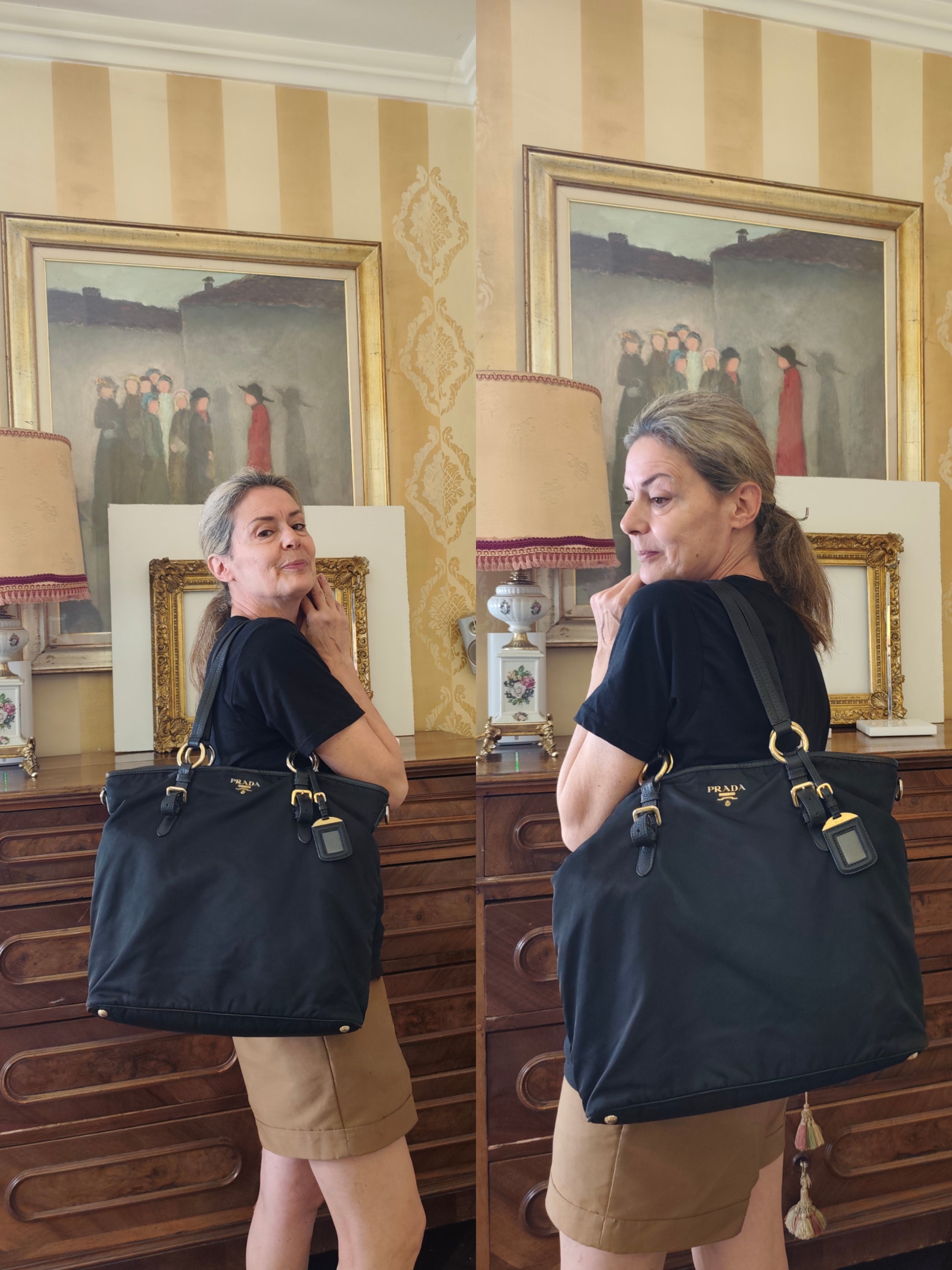 DAY 6: Art. 642 - Prada Shopperona nylon nera HW dorato