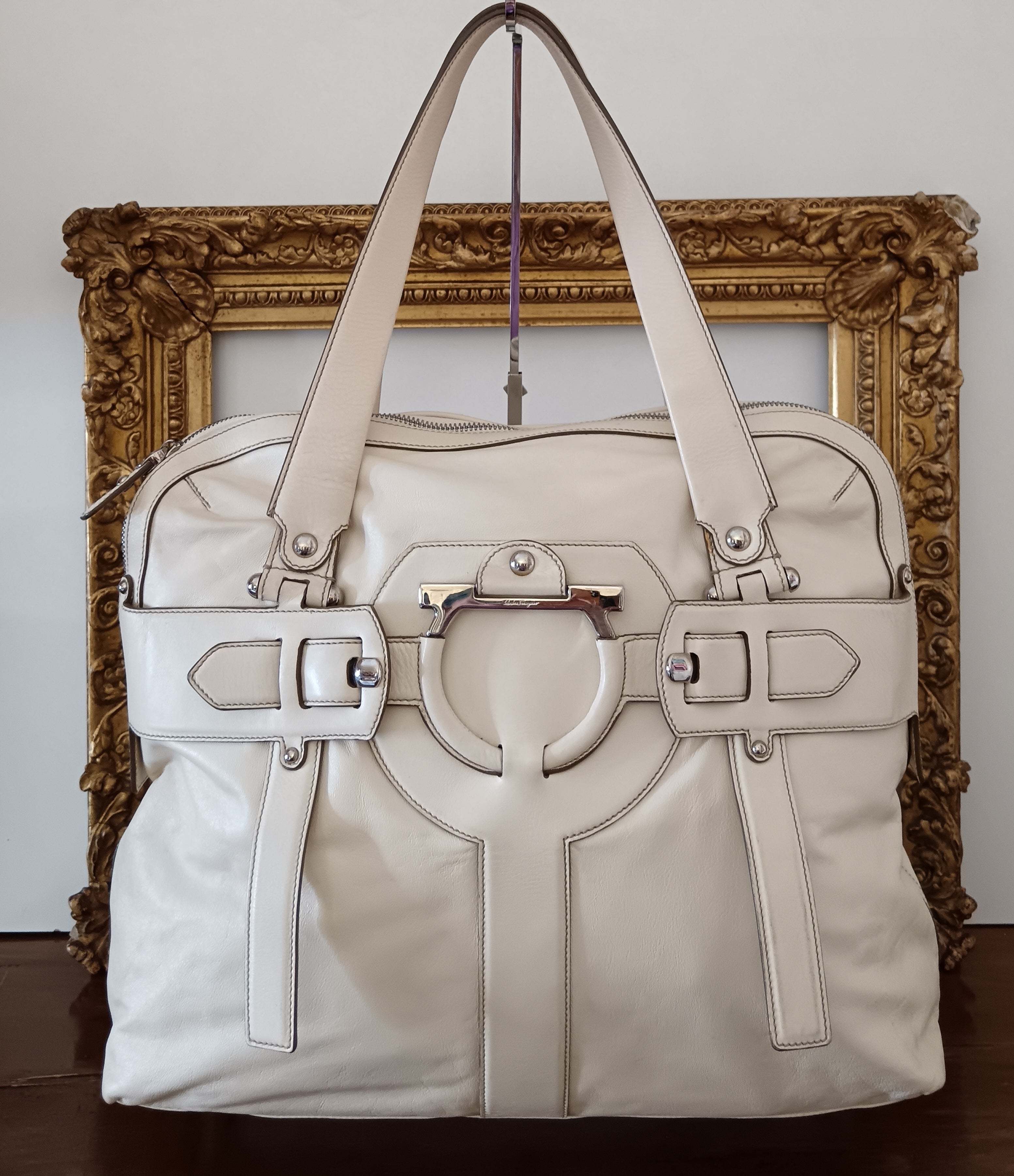 Ferragamo - Borsa A Spalla Pelle Bianca