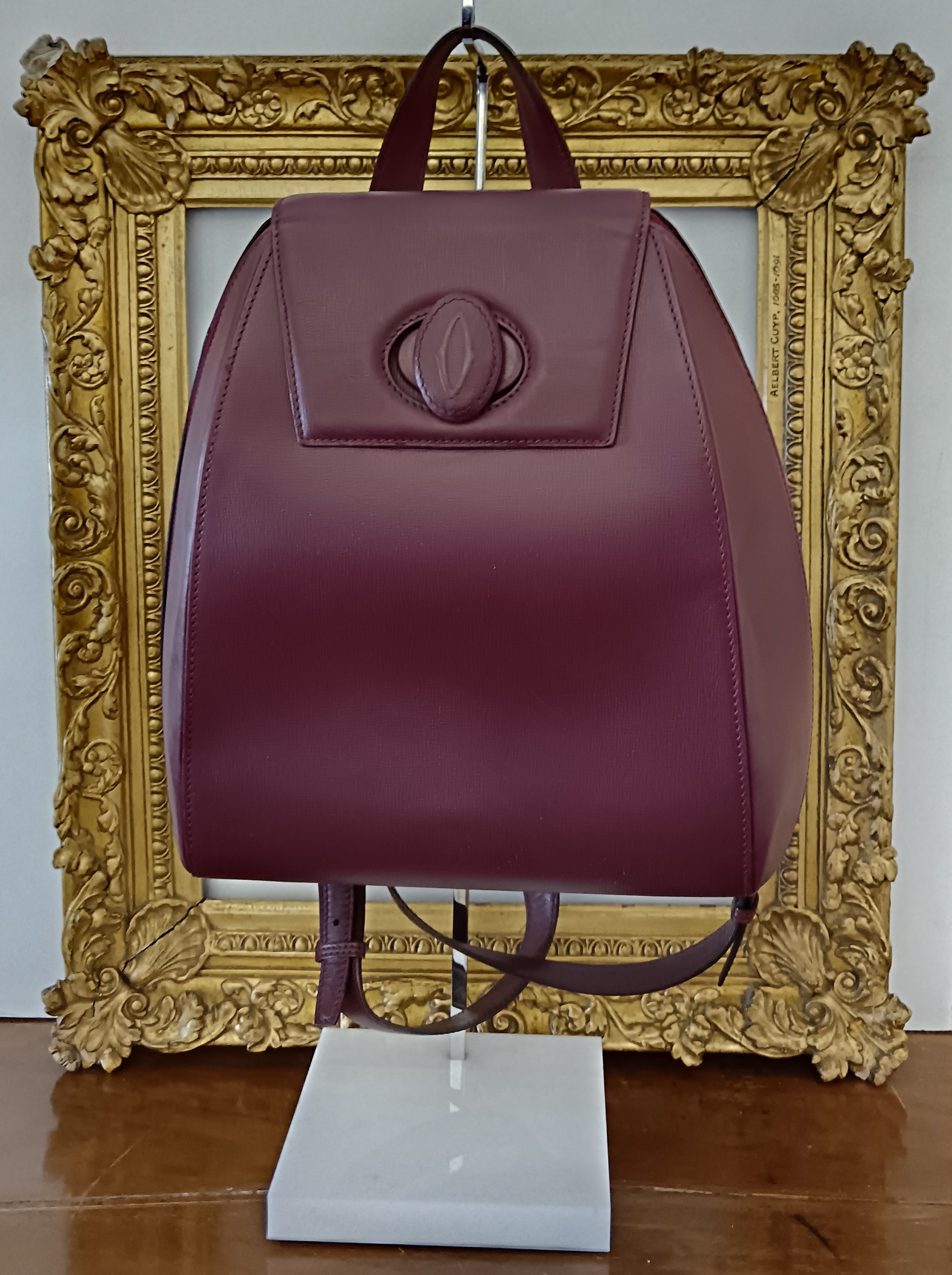 Cartier - Zaino Con Chiusura Girello Pelle Bordeaux