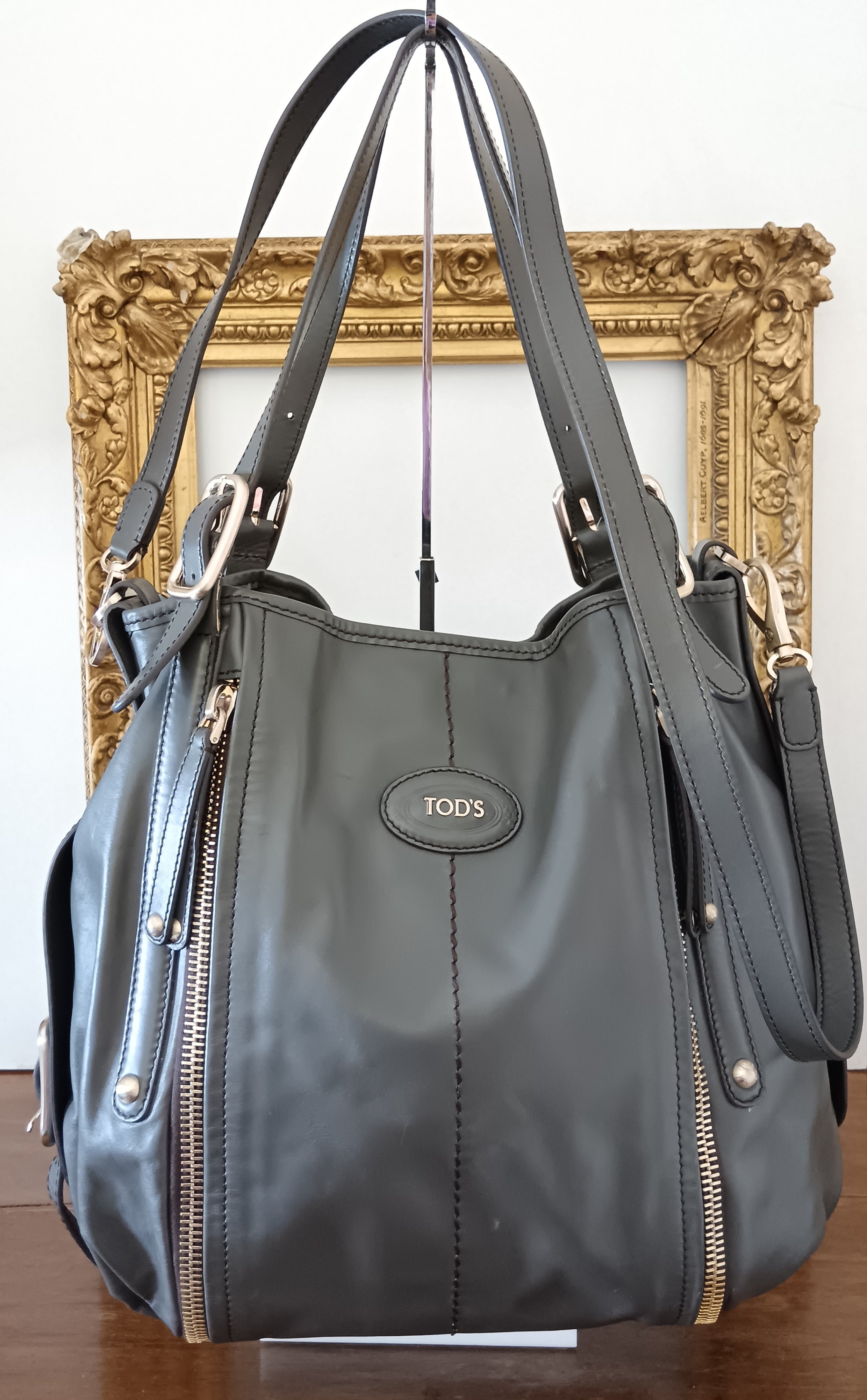 Tod's - Secchiello In Pelle Grigio Scuro