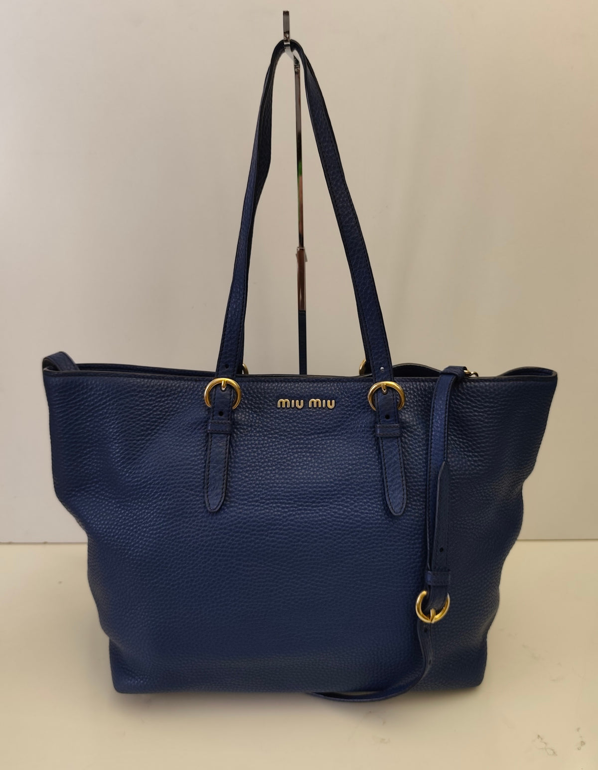 Miu Miu - Borsa A Spalla In Pelle Granata Blu Reale Con Tracolla