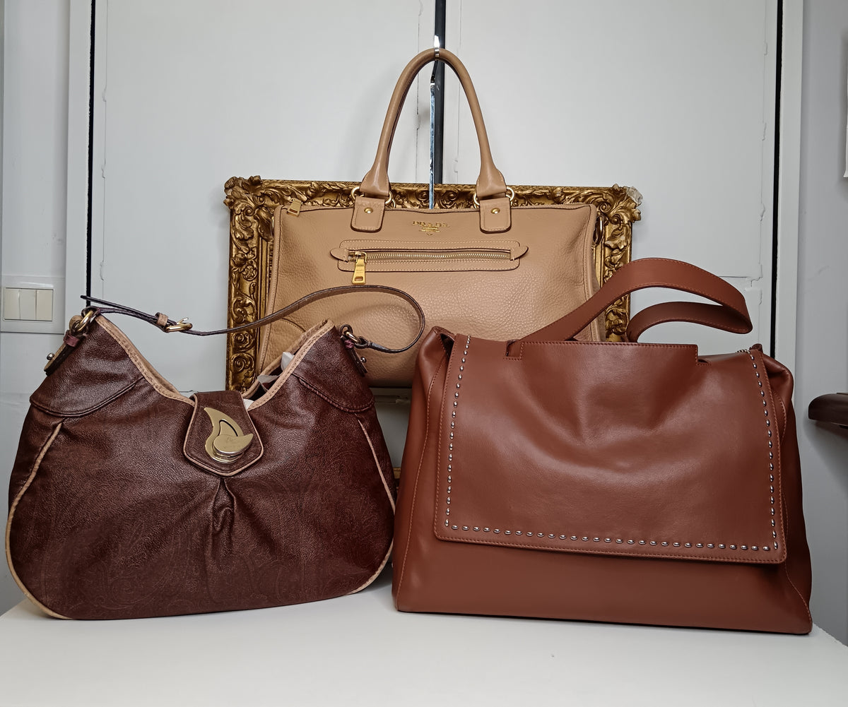 COMBO BOMBA €500: 2 borse a scelta tra Prada, Etro e Orciani